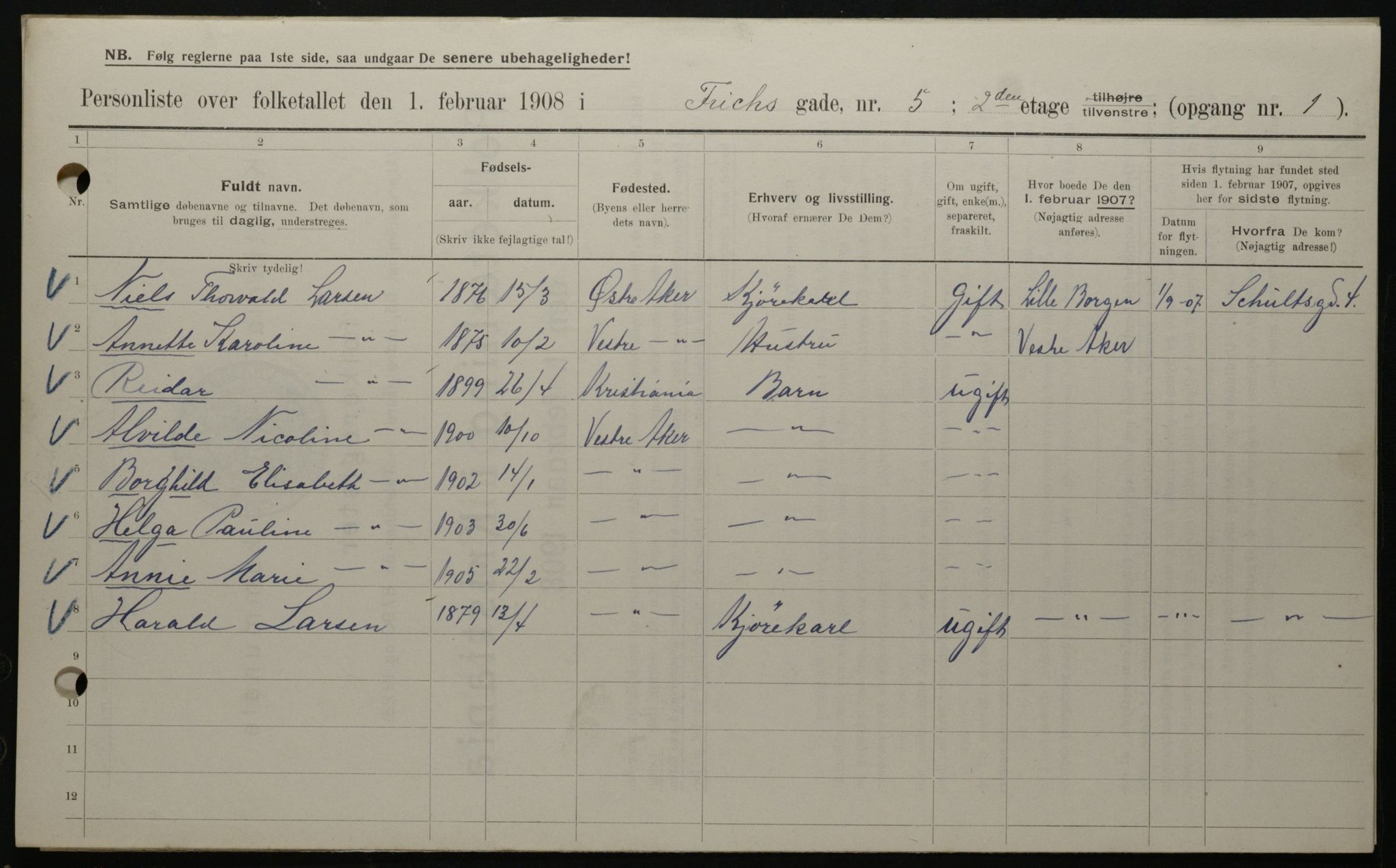 OBA, Municipal Census 1908 for Kristiania, 1908, p. 24203