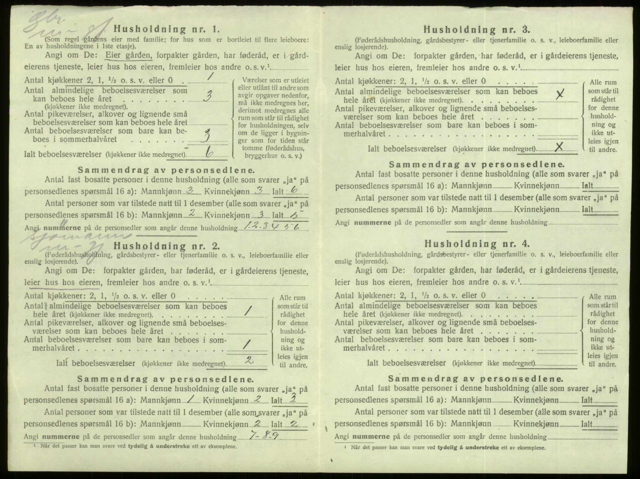 SAB, 1920 census for Davik, 1920, p. 733