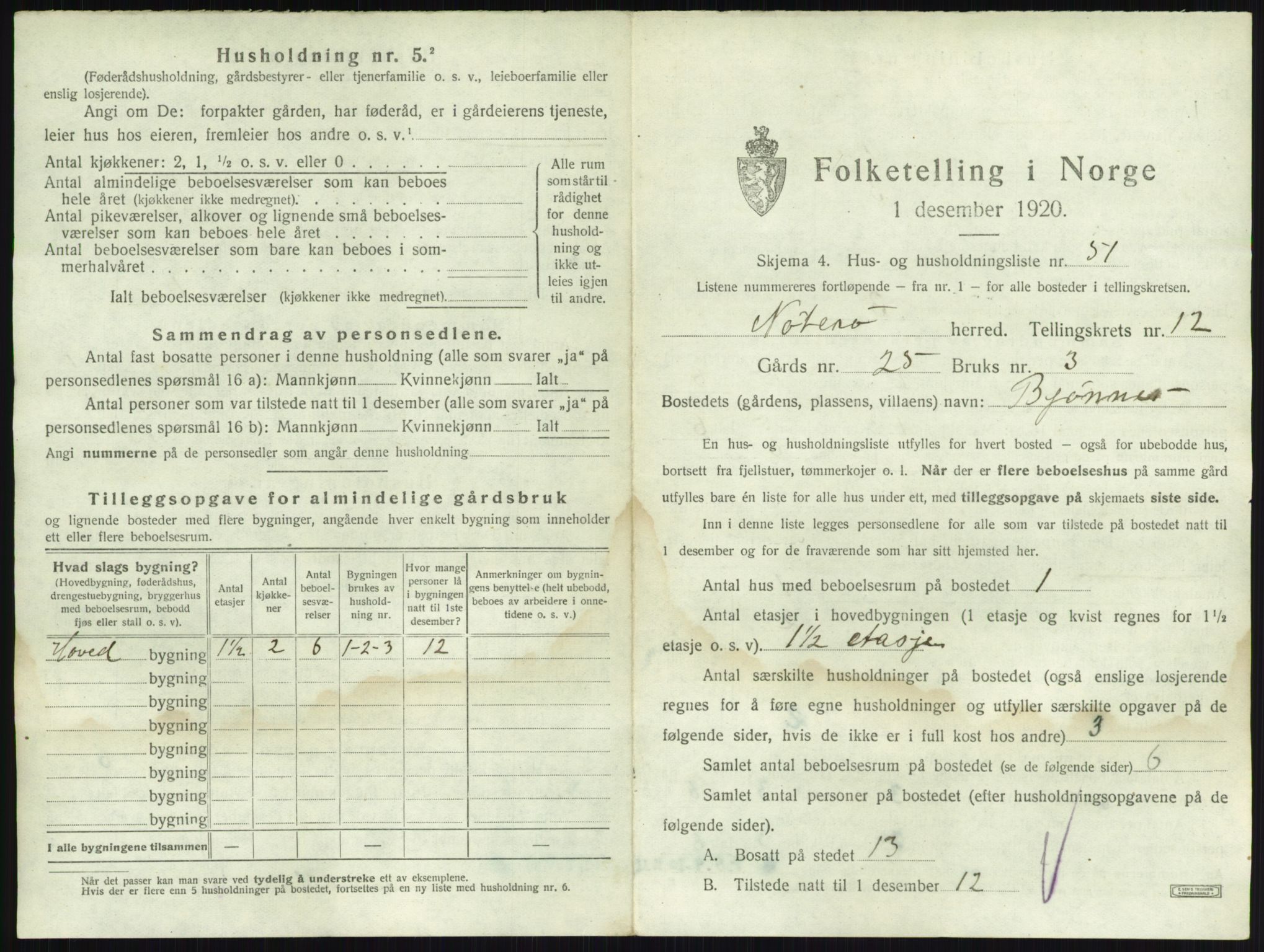 SAKO, 1920 census for Nøtterøy, 1920, p. 2553