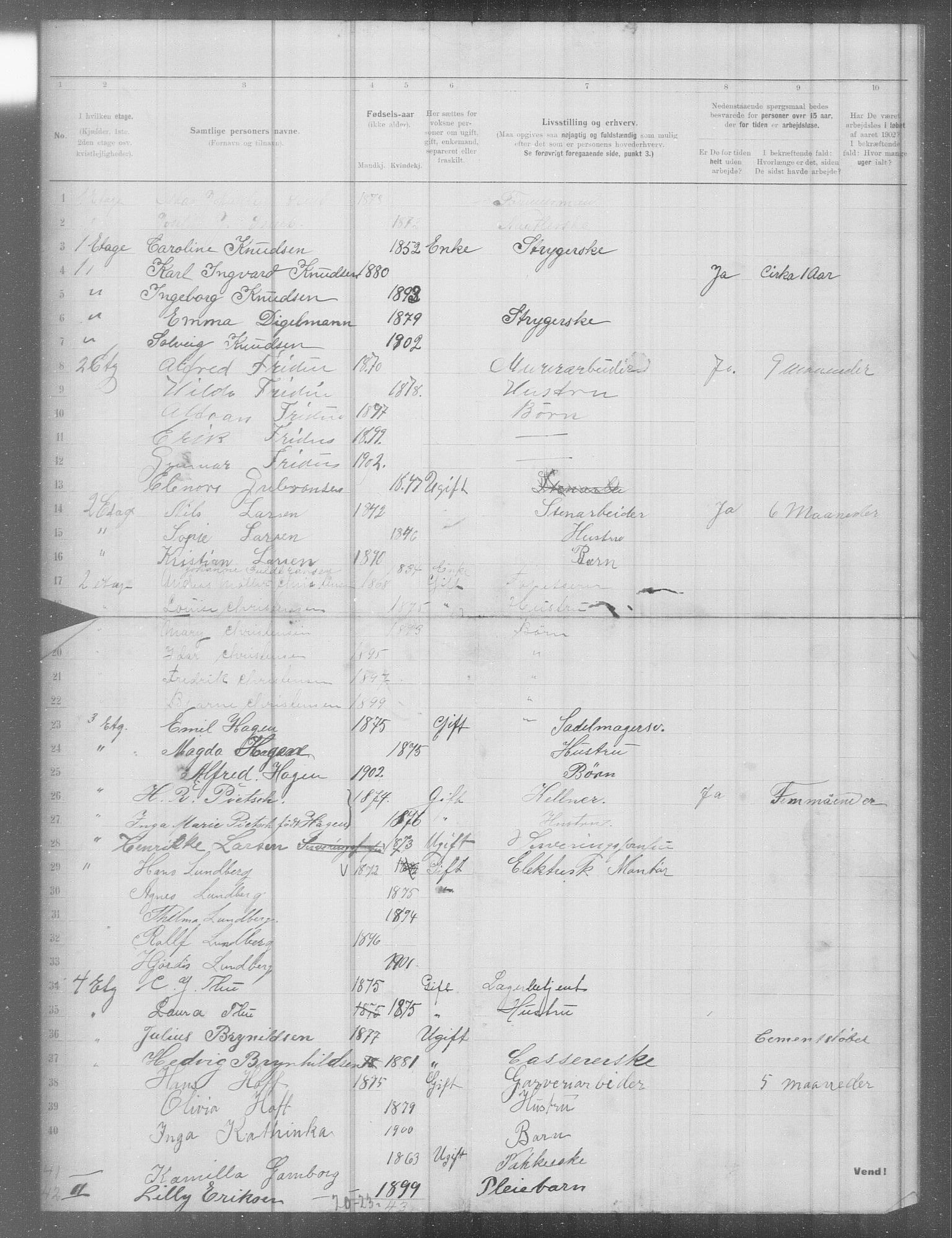 OBA, Municipal Census 1902 for Kristiania, 1902, p. 7494