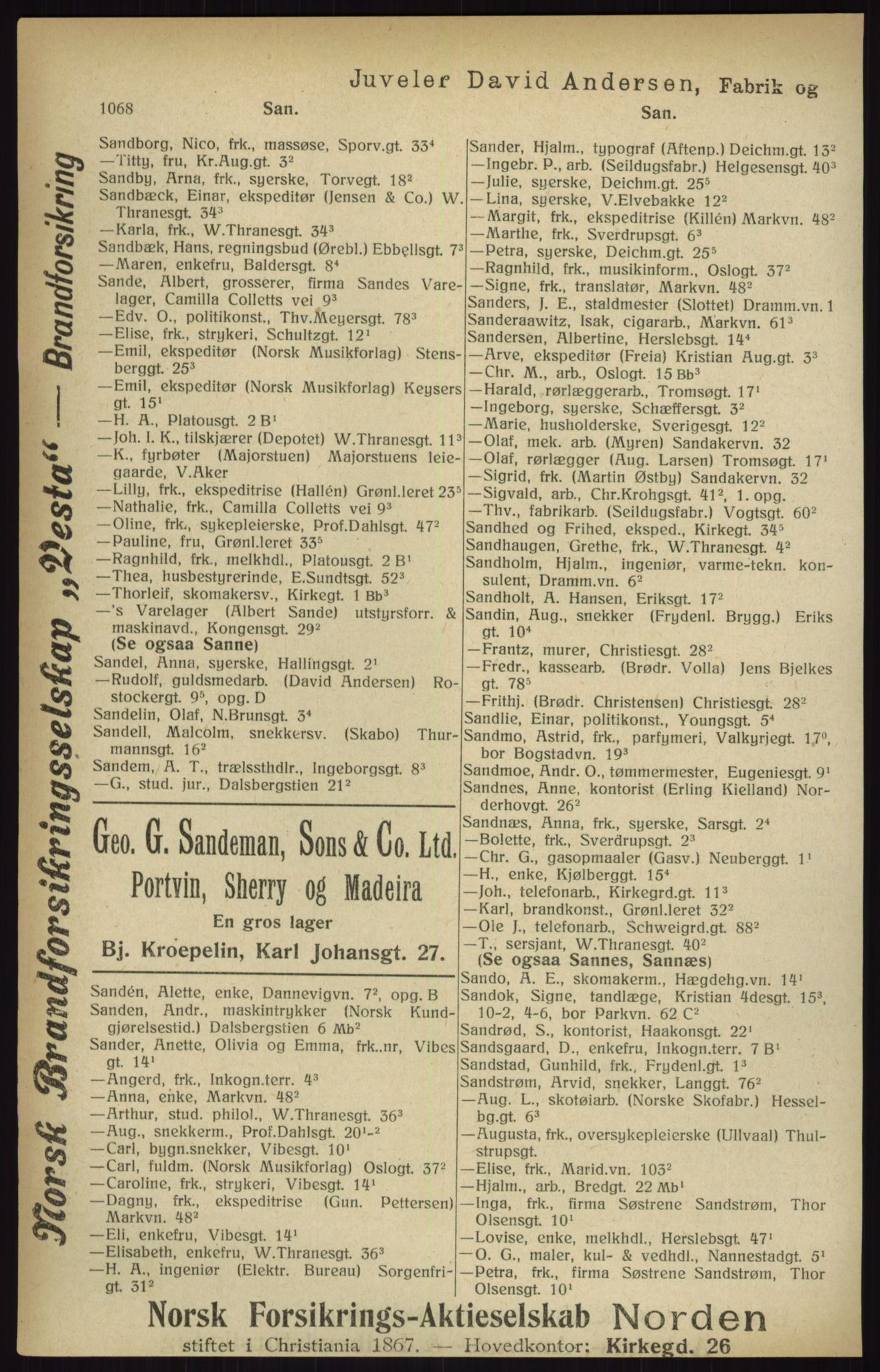 Kristiania/Oslo adressebok, PUBL/-, 1916, p. 1068