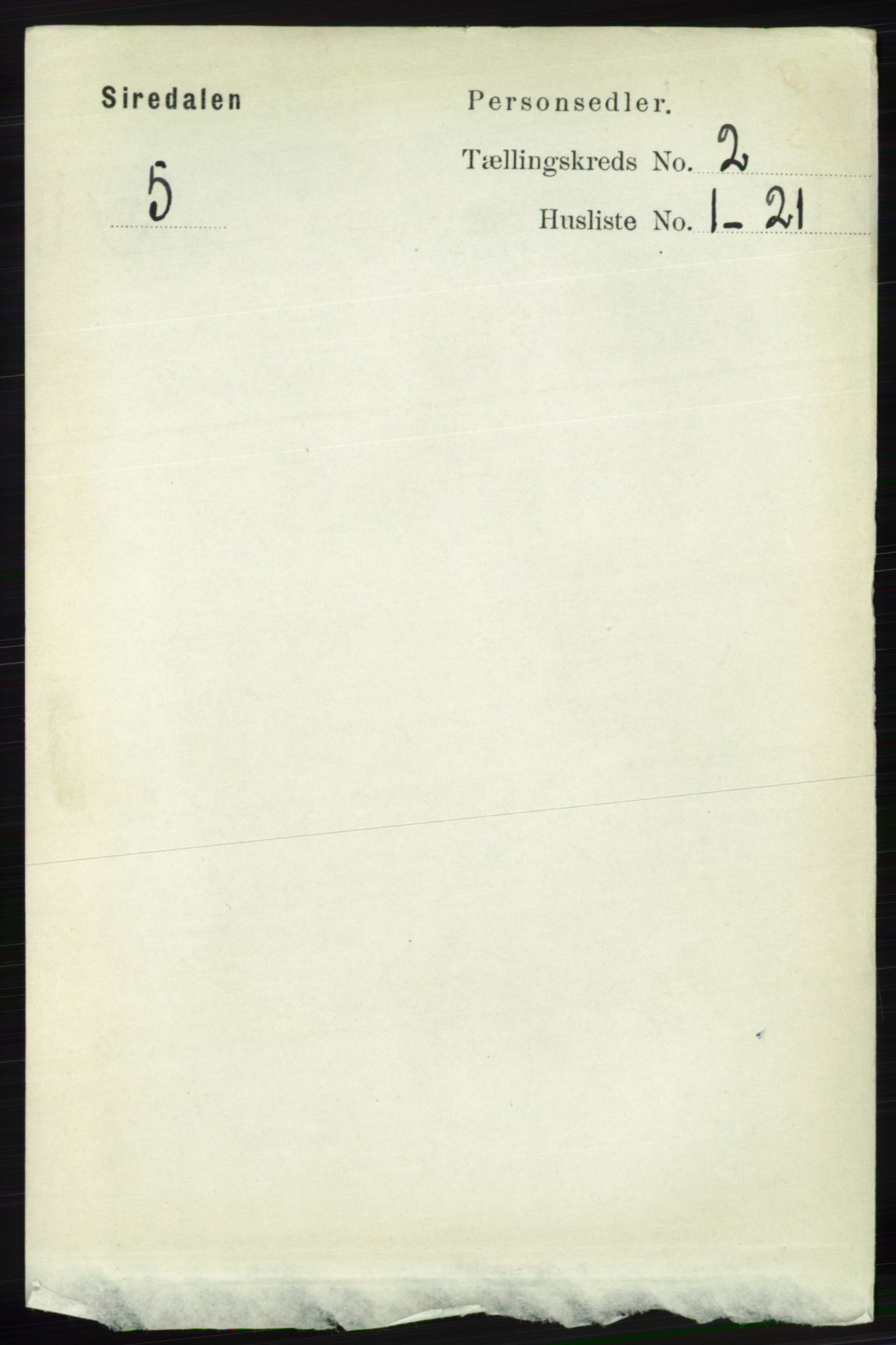 RA, 1891 census for 1046 Sirdal, 1891, p. 336