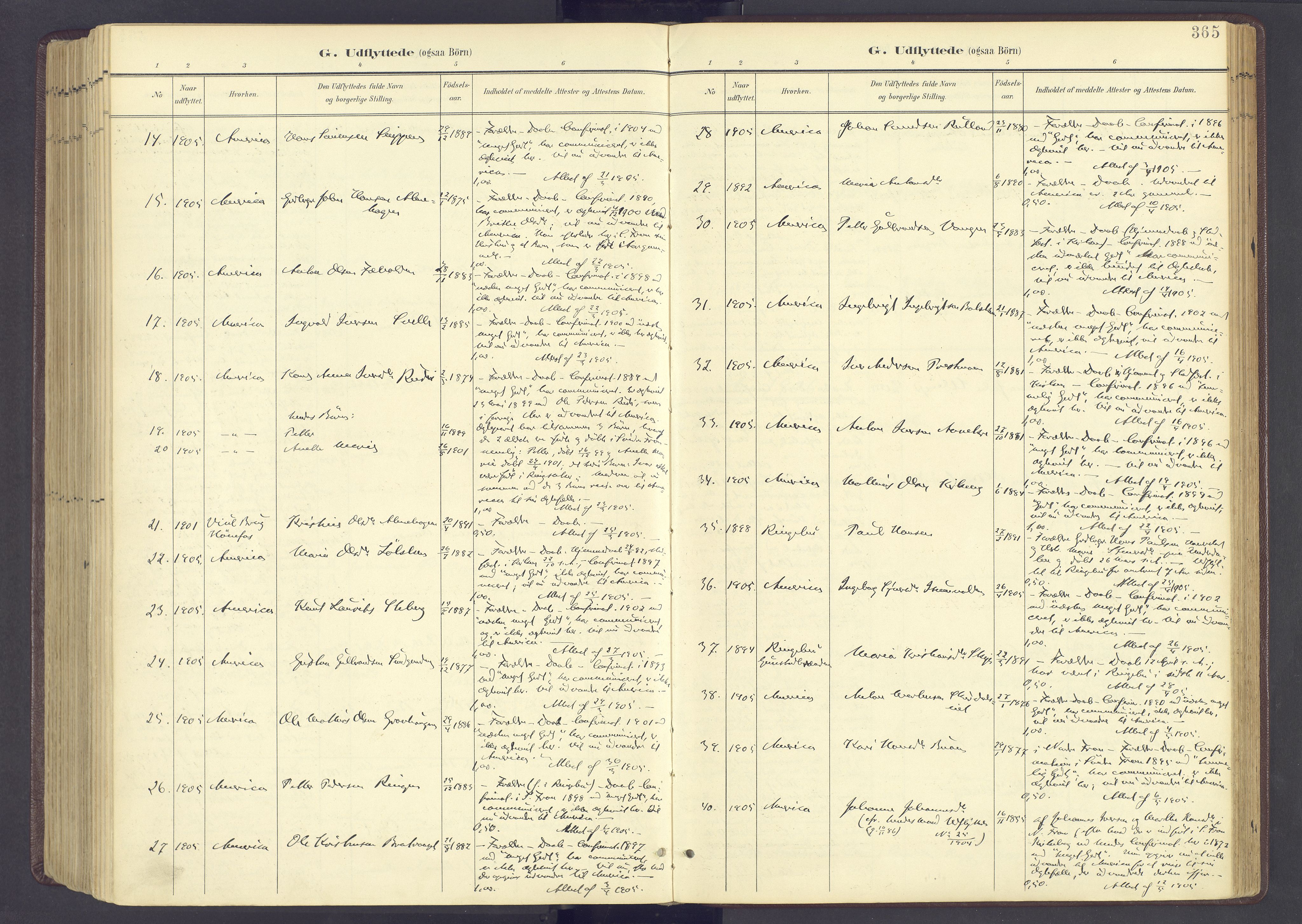Sør-Fron prestekontor, SAH/PREST-010/H/Ha/Haa/L0004: Parish register (official) no. 4, 1898-1919, p. 365