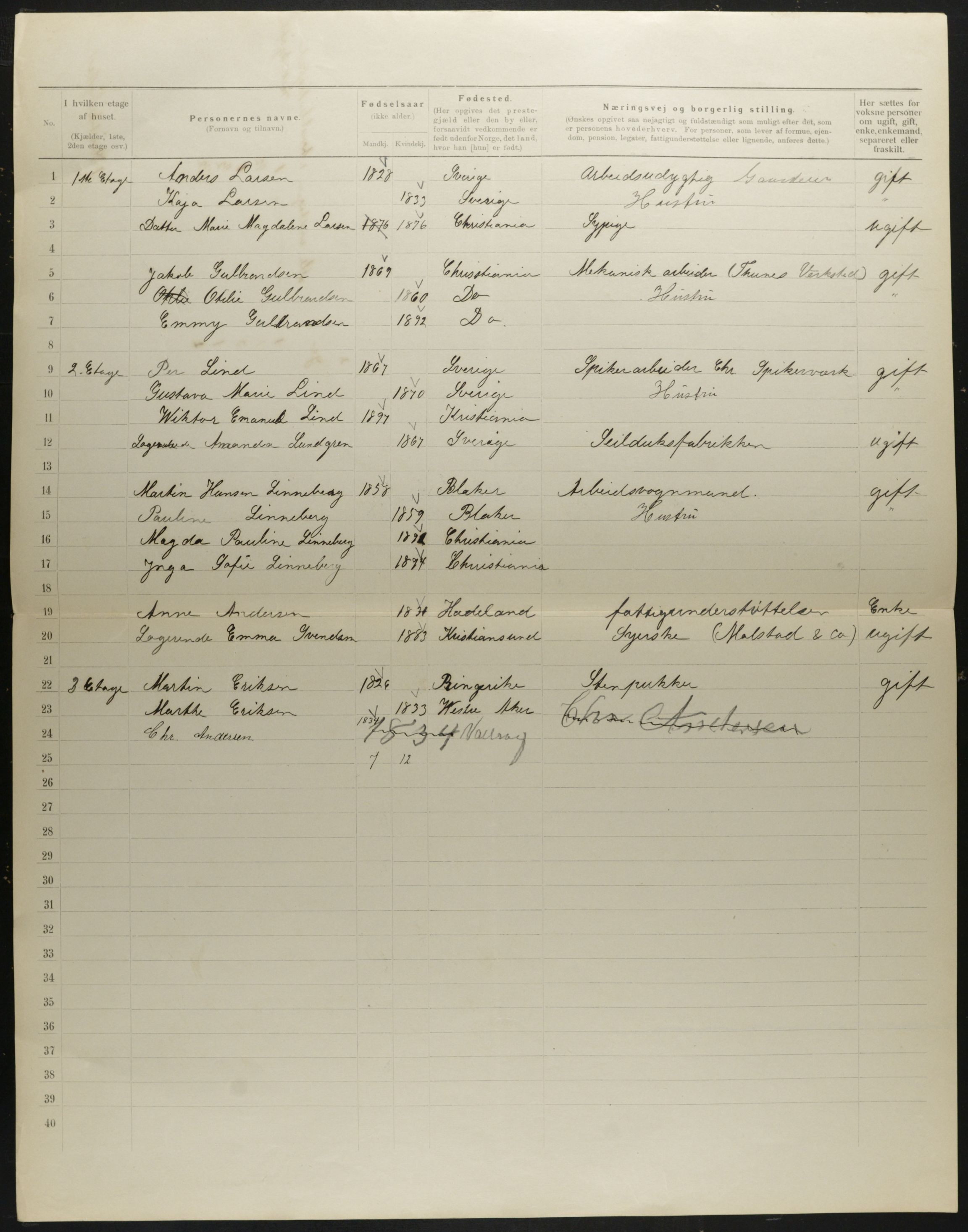 OBA, Municipal Census 1901 for Kristiania, 1901, p. 705