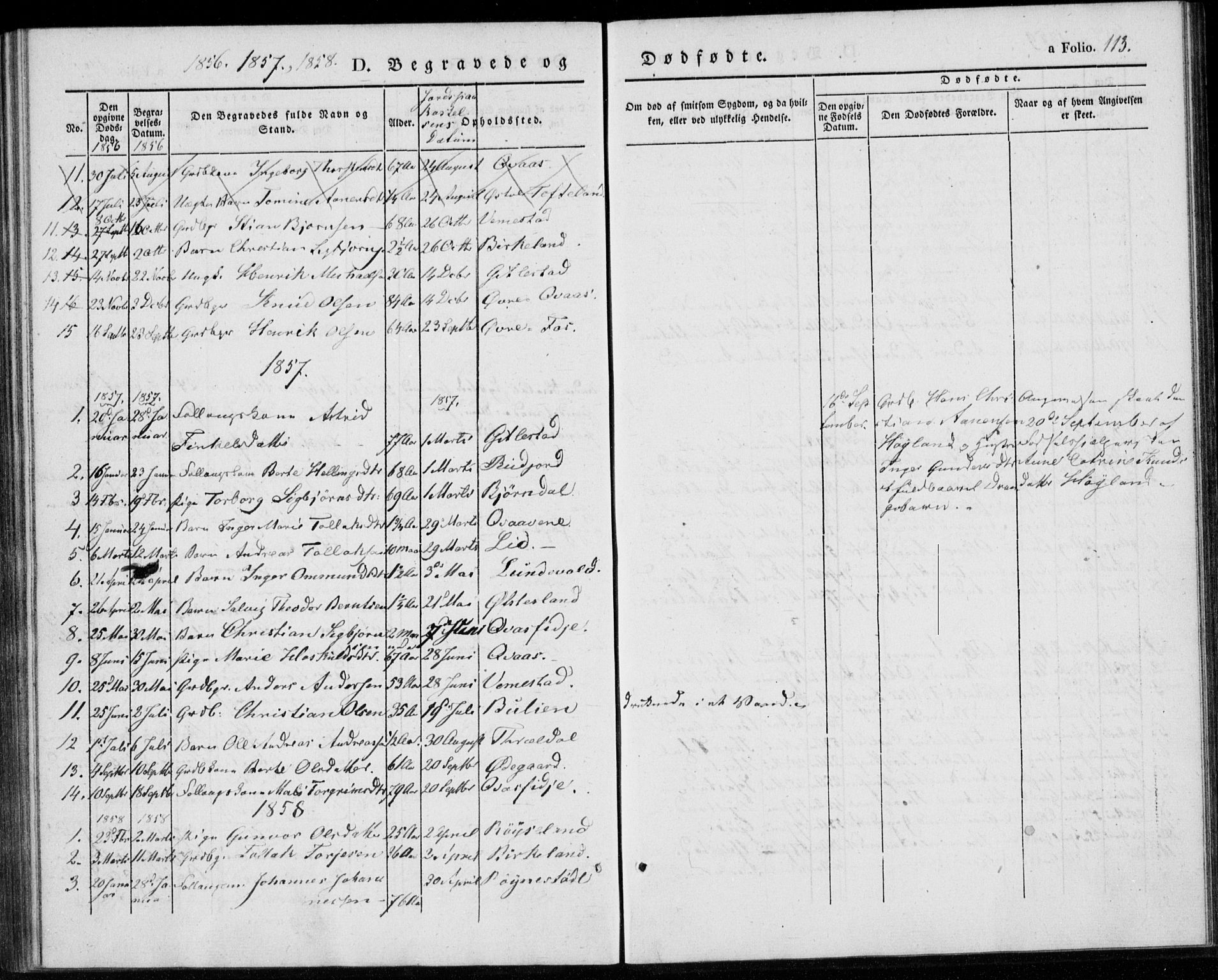 Lyngdal sokneprestkontor, AV/SAK-1111-0029/F/Fa/Fab/L0001: Parish register (official) no. A 1, 1838-1860, p. 113