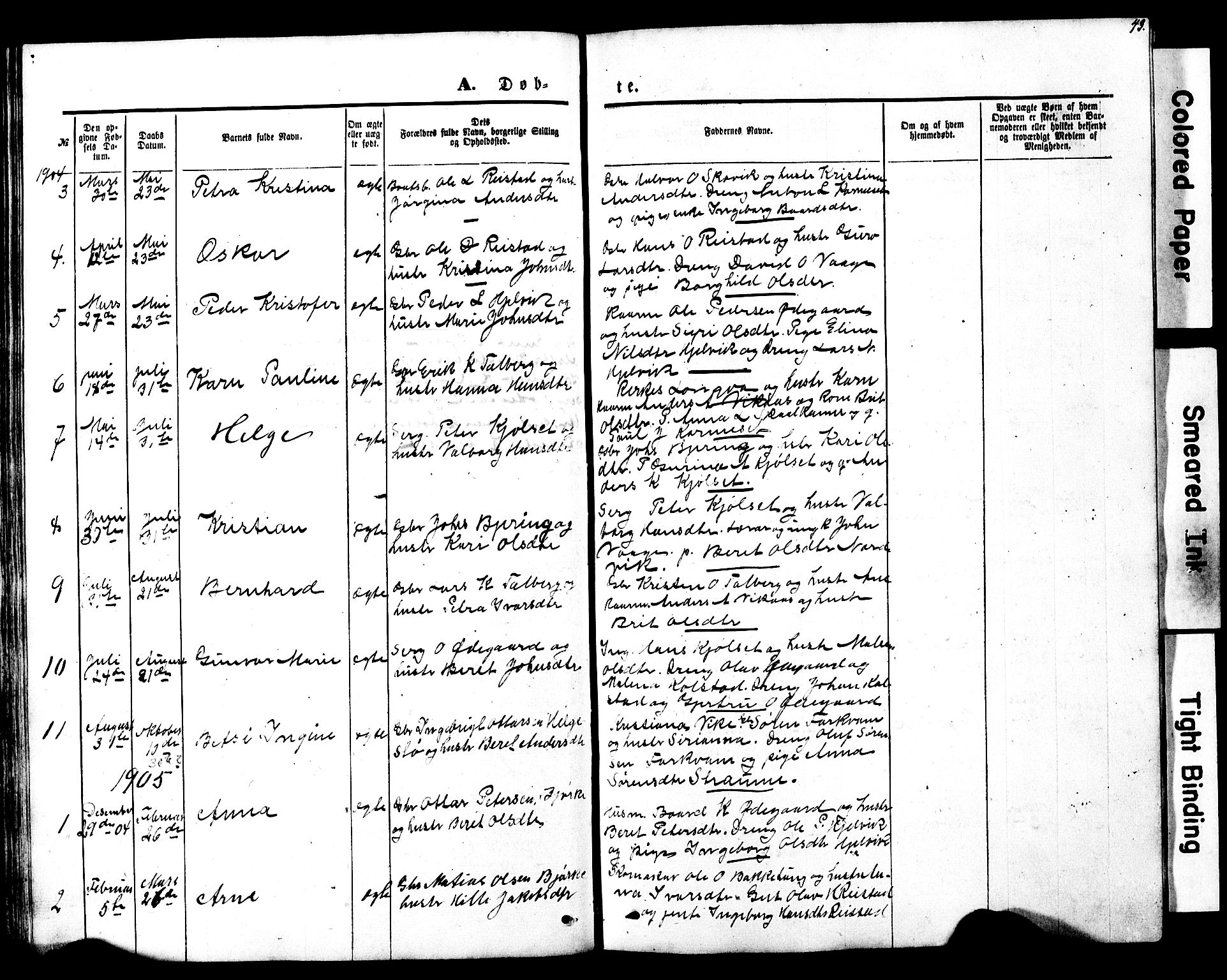 Ministerialprotokoller, klokkerbøker og fødselsregistre - Møre og Romsdal, SAT/A-1454/550/L0618: Parish register (copy) no. 550C01, 1870-1927, p. 43