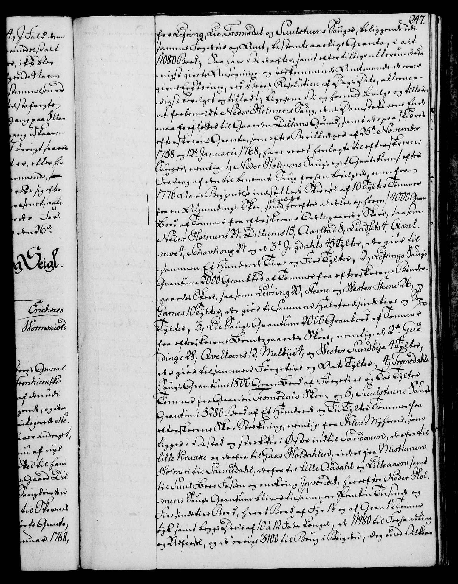 Rentekammeret, Kammerkanselliet, RA/EA-3111/G/Gg/Gga/L0010: Norsk ekspedisjonsprotokoll med register (merket RK 53.10), 1773-1778, p. 247