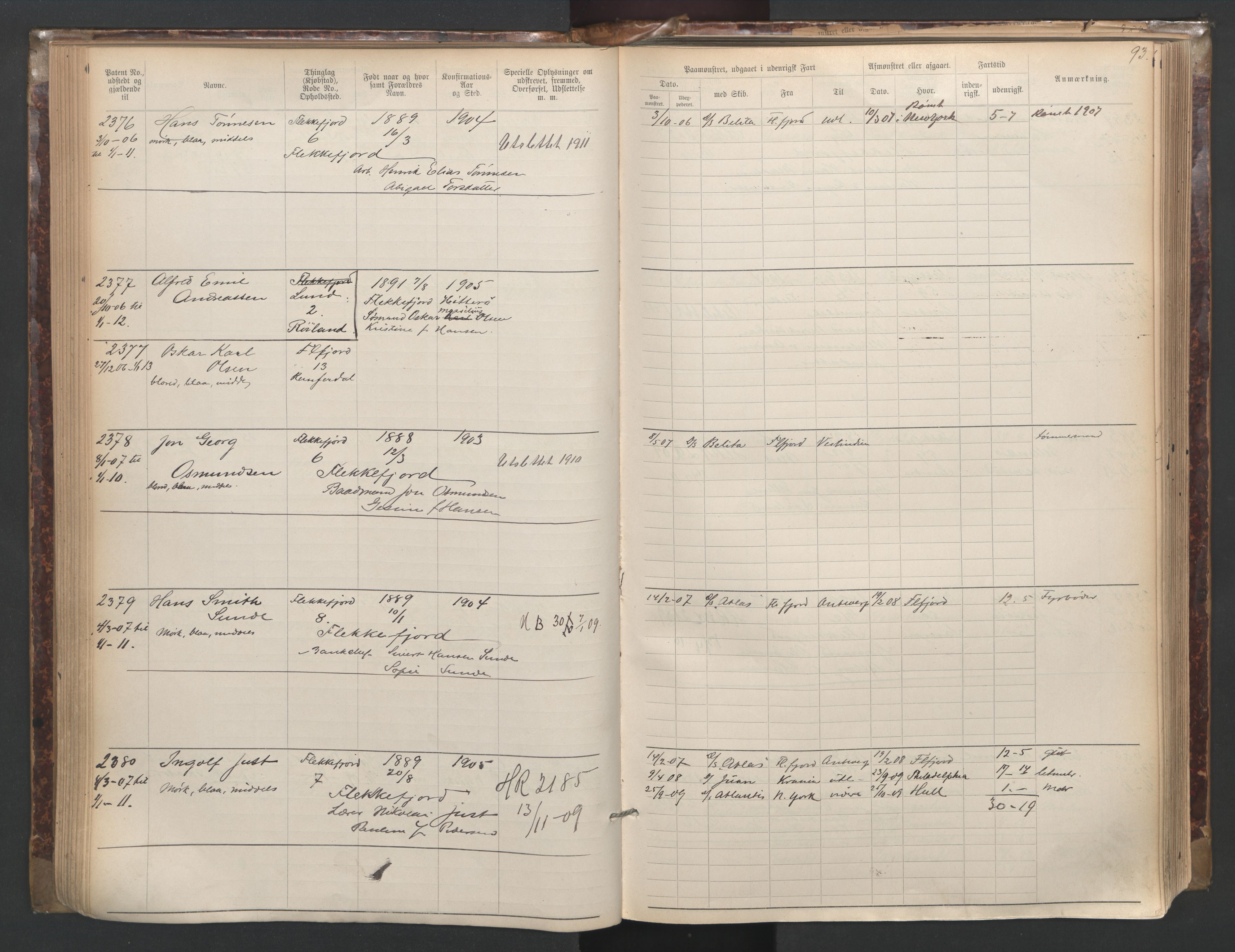 Flekkefjord mønstringskrets, SAK/2031-0018/F/Fa/L0003: Annotasjonsrulle nr 1921-2963 med register, N-3, 1892-1948, p. 124