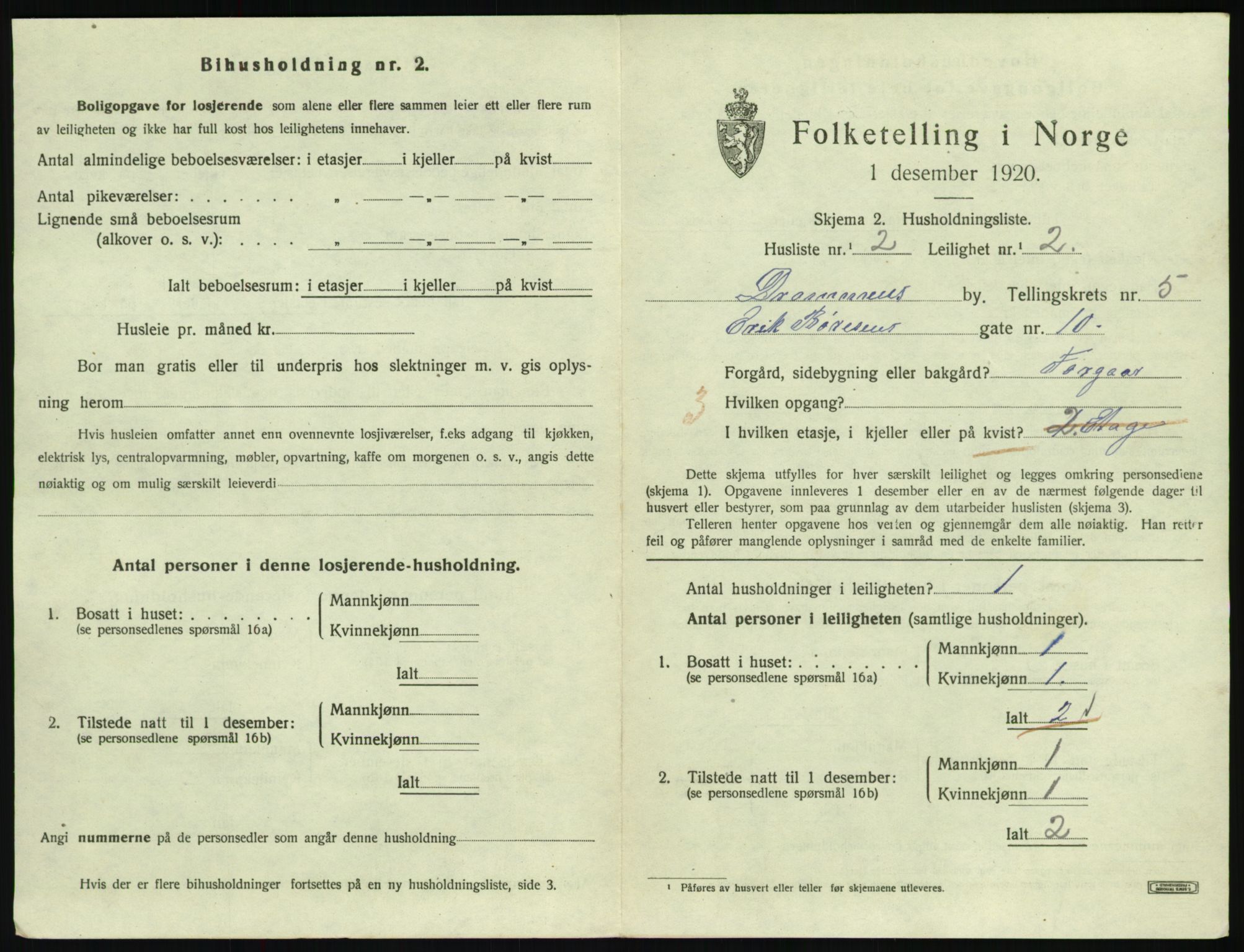 SAKO, 1920 census for Drammen, 1920, p. 9915