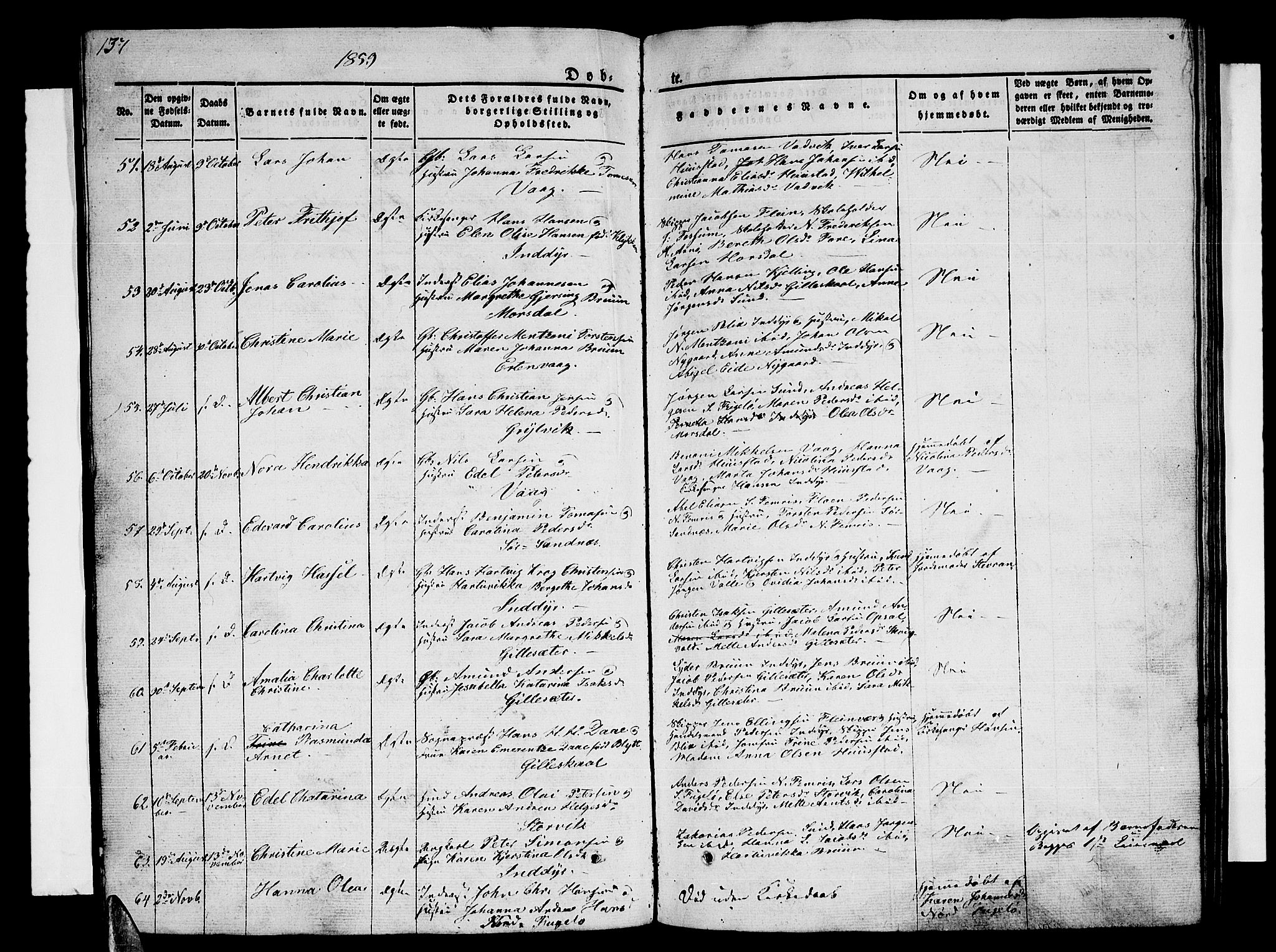 Ministerialprotokoller, klokkerbøker og fødselsregistre - Nordland, SAT/A-1459/805/L0106: Parish register (copy) no. 805C02, 1841-1861, p. 137