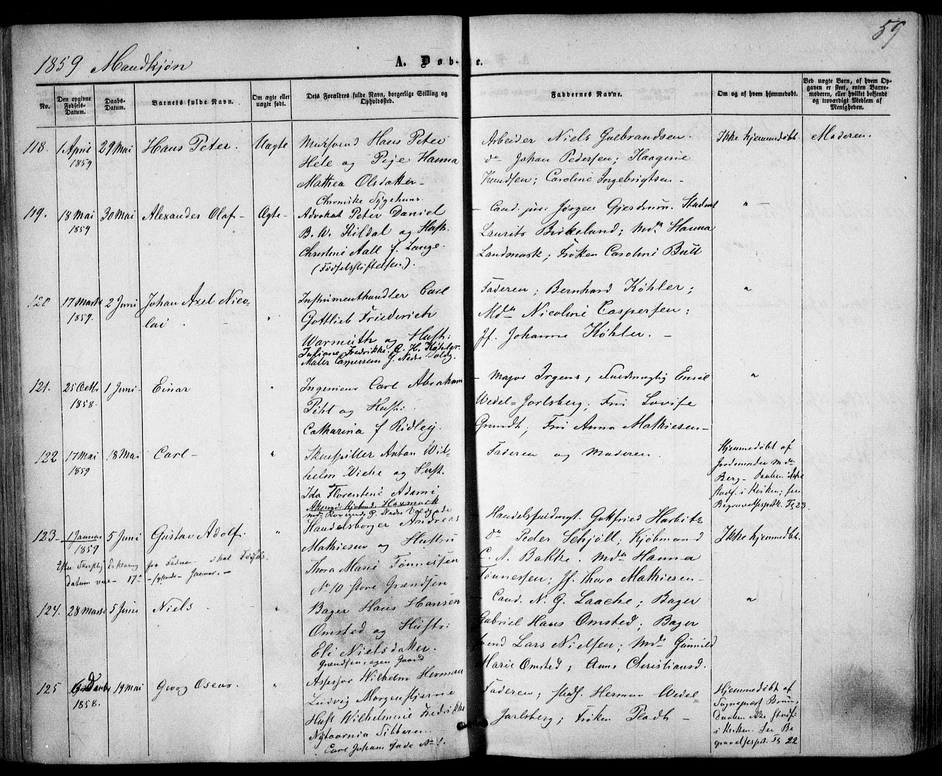 Trefoldighet prestekontor Kirkebøker, SAO/A-10882/F/Fa/L0001: Parish register (official) no. I 1, 1858-1863, p. 59