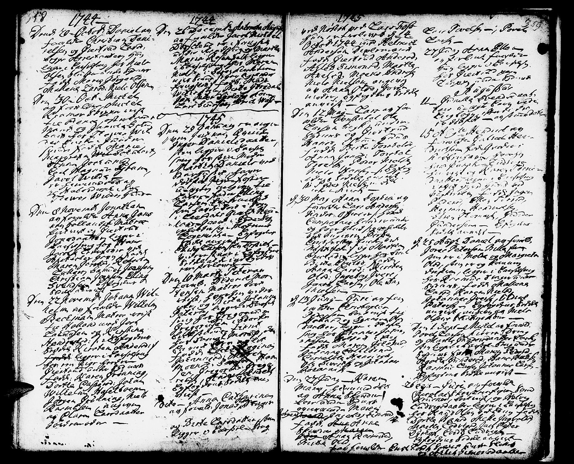 Domkirken sokneprestembete, SAB/A-74801/H/Haa/L0002: Parish register (official) no. A 2, 1733-1750, p. 358-359