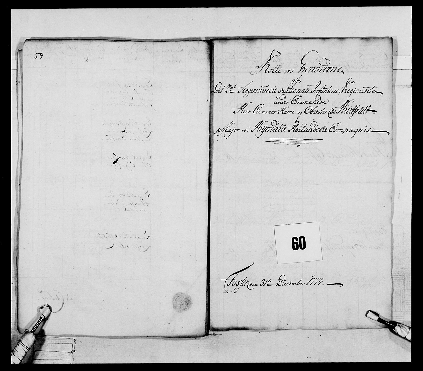 Generalitets- og kommissariatskollegiet, Det kongelige norske kommissariatskollegium, AV/RA-EA-5420/E/Eh/L0043a: 2. Akershusiske nasjonale infanteriregiment, 1767-1778, p. 424