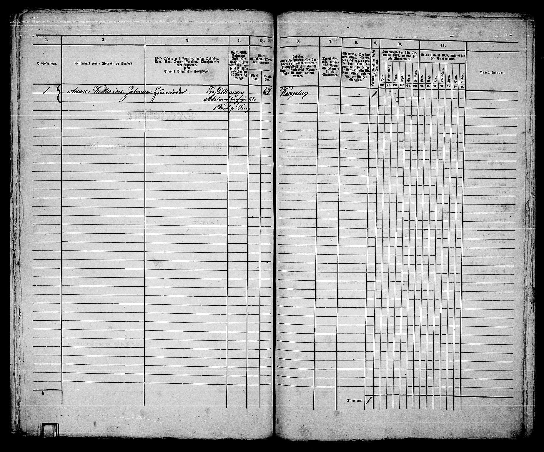 RA, 1865 census for Kongsberg/Kongsberg, 1865, p. 451