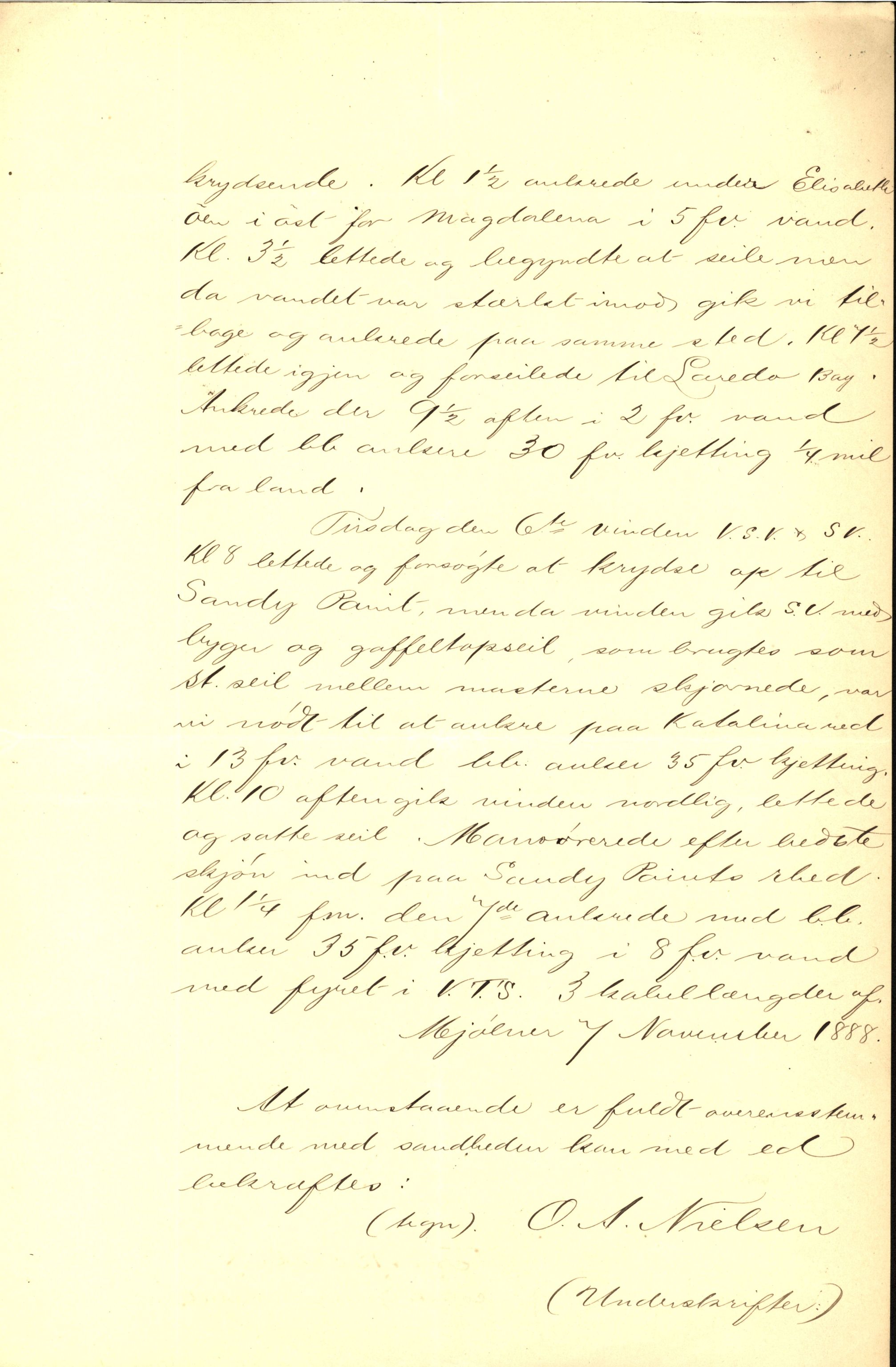 Pa 63 - Østlandske skibsassuranceforening, VEMU/A-1079/G/Ga/L0022/0007: Havaridokumenter / Nyassa, Mjølner, 1888, p. 46