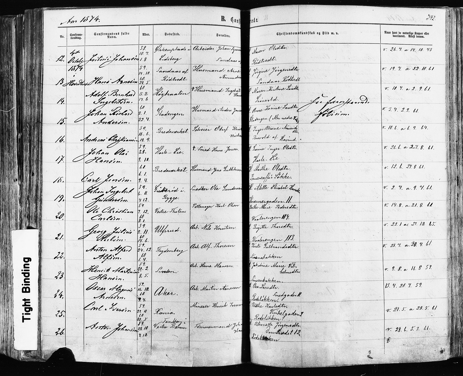 Østre Aker prestekontor Kirkebøker, SAO/A-10840/F/Fa/L0003: Parish register (official) no. I 3, 1869-1875, p. 342