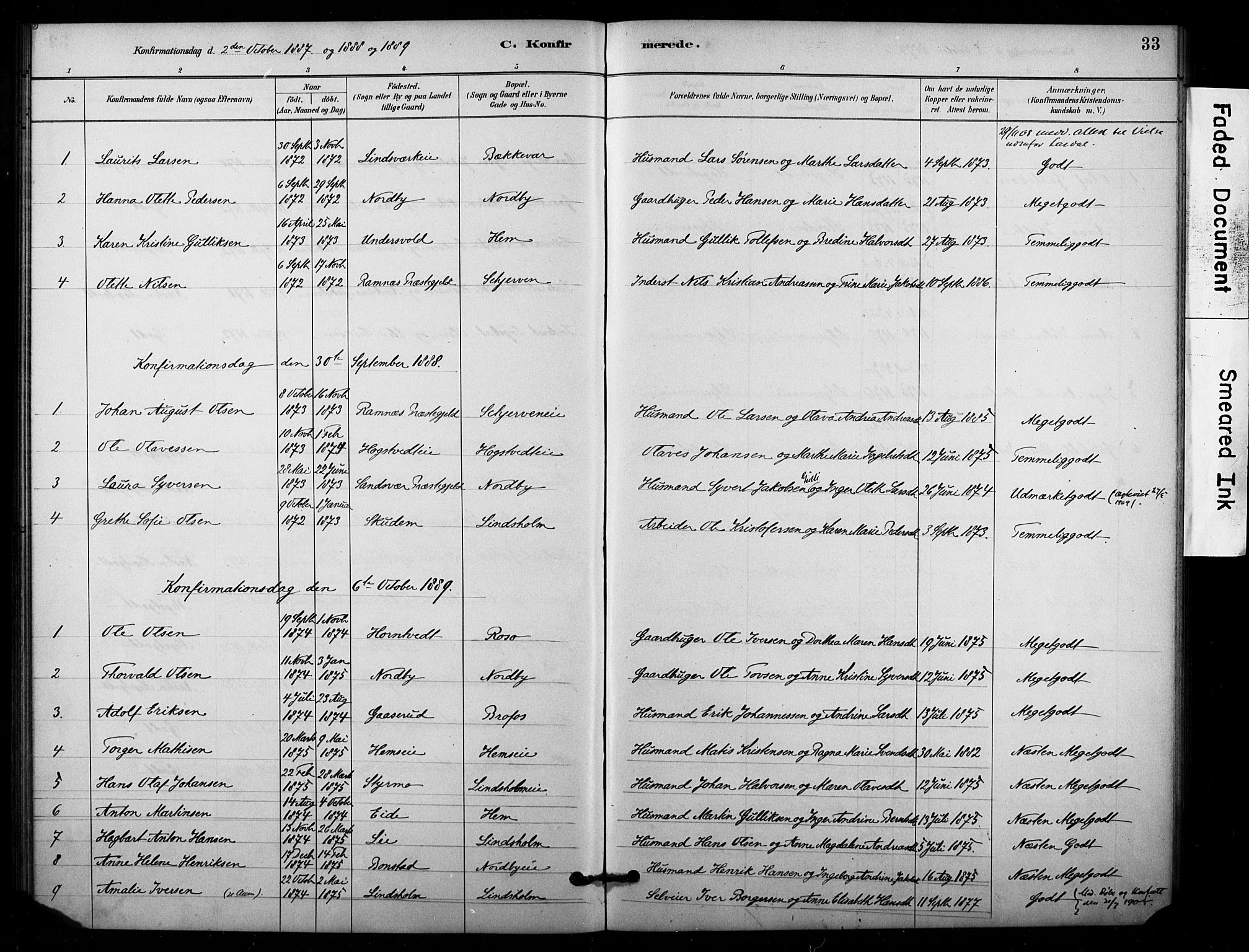 Lardal kirkebøker, AV/SAKO-A-350/F/Fc/L0001: Parish register (official) no. III 1, 1881-1906, p. 33