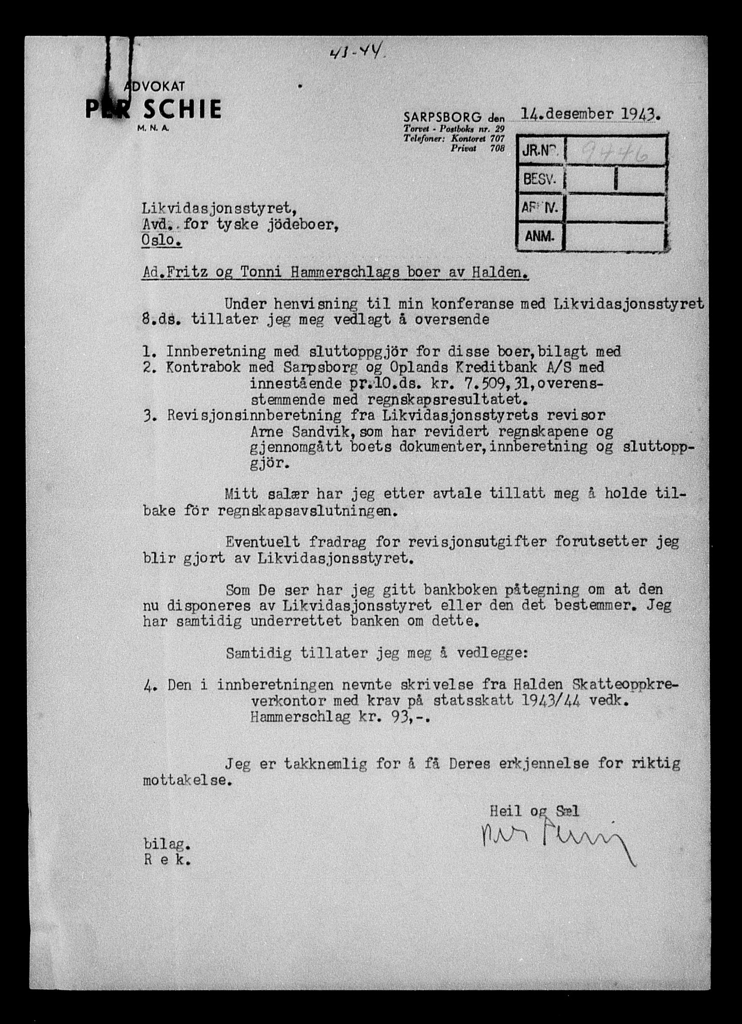 Justisdepartementet, Tilbakeføringskontoret for inndratte formuer, AV/RA-S-1564/H/Hc/Hcd/L0998: --, 1945-1947, p. 127