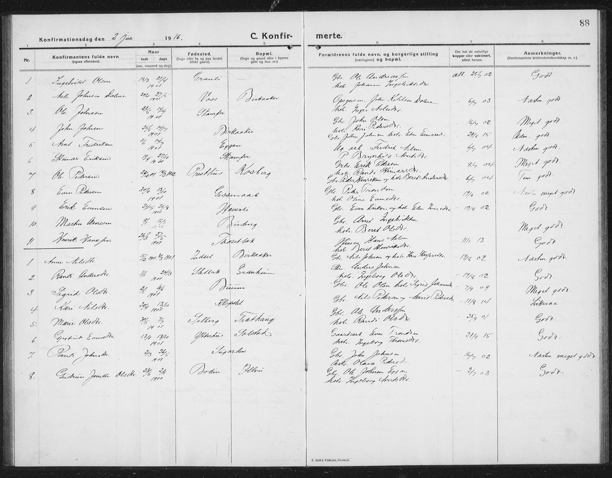 Ministerialprotokoller, klokkerbøker og fødselsregistre - Sør-Trøndelag, SAT/A-1456/675/L0888: Parish register (copy) no. 675C01, 1913-1935, p. 88