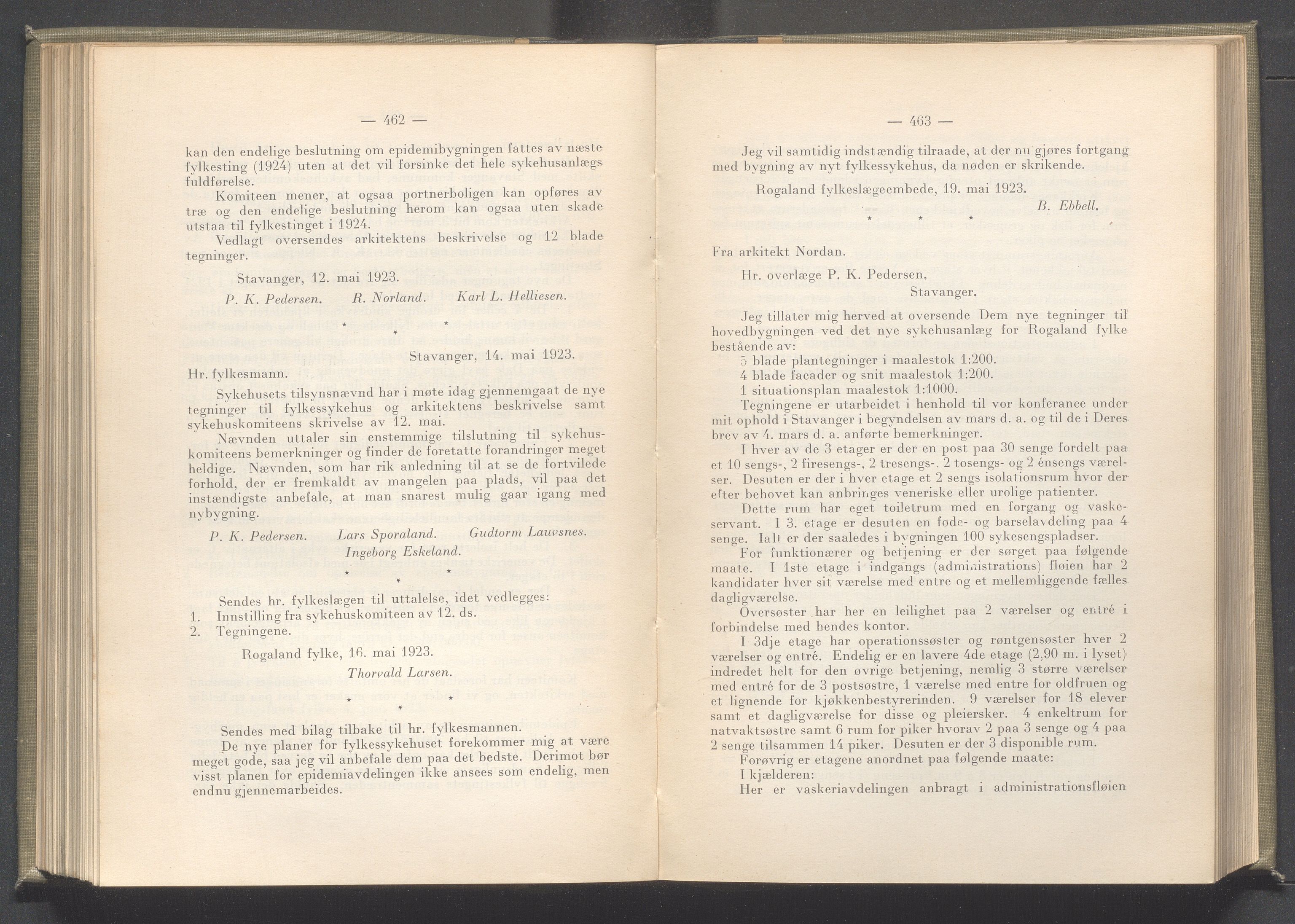 Rogaland fylkeskommune - Fylkesrådmannen , IKAR/A-900/A/Aa/Aaa/L0042: Møtebok , 1923, p. 462-463