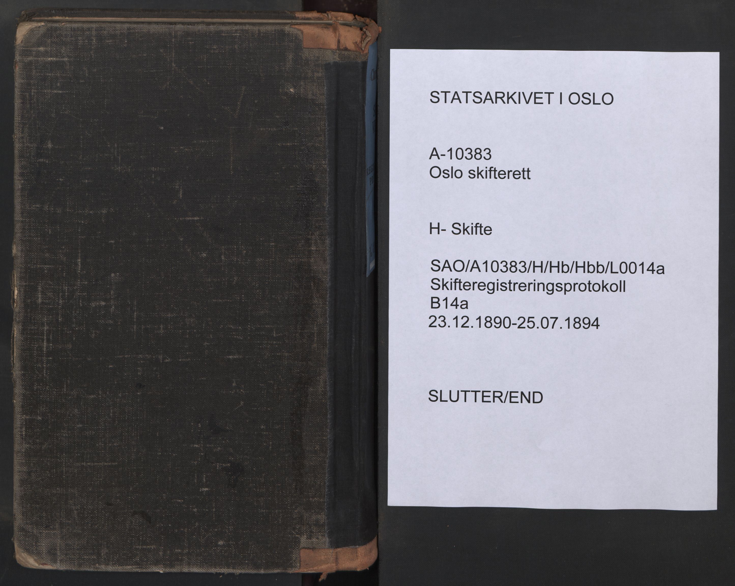 Oslo skifterett, AV/SAO-A-10383/H/Hb/Hbb/L0014a: Skifteregistreringsprotokoll, 1890-1894