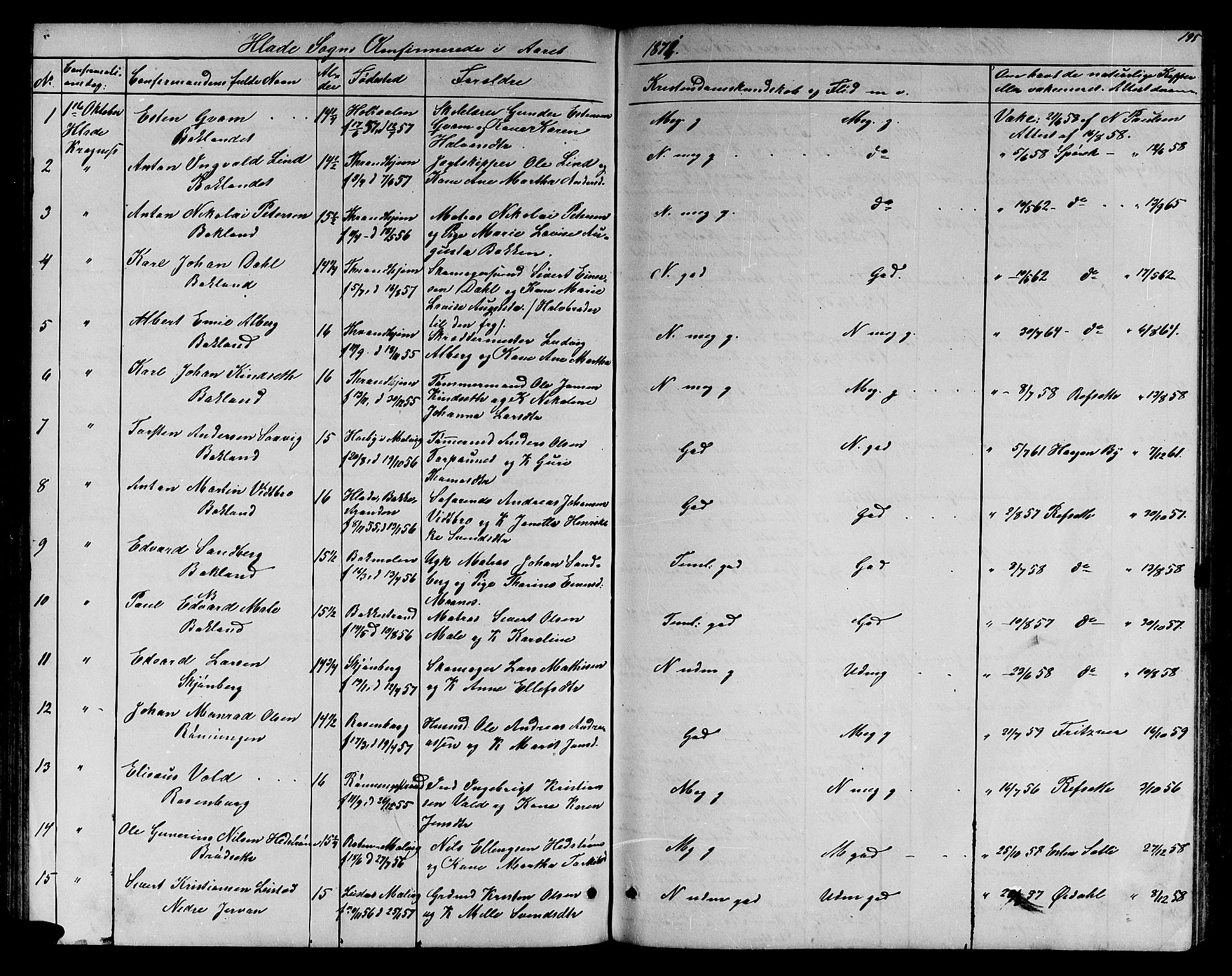 Ministerialprotokoller, klokkerbøker og fødselsregistre - Sør-Trøndelag, SAT/A-1456/606/L0311: Parish register (copy) no. 606C07, 1860-1877, p. 195