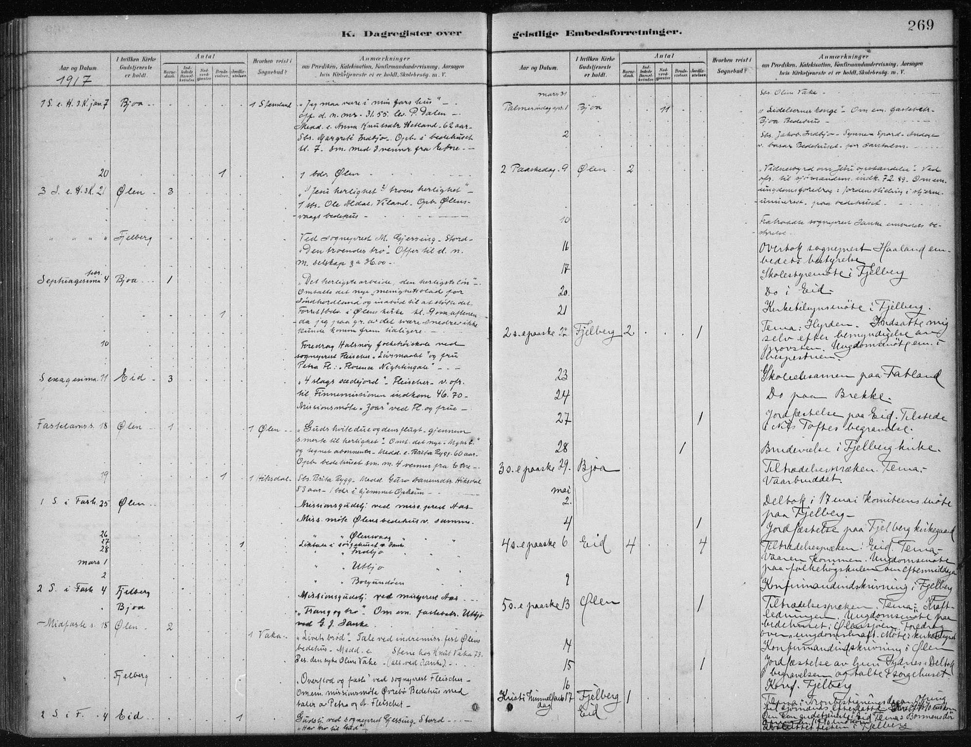 Fjelberg sokneprestembete, SAB/A-75201/H/Haa: Parish register (official) no. B  1, 1879-1919, p. 269