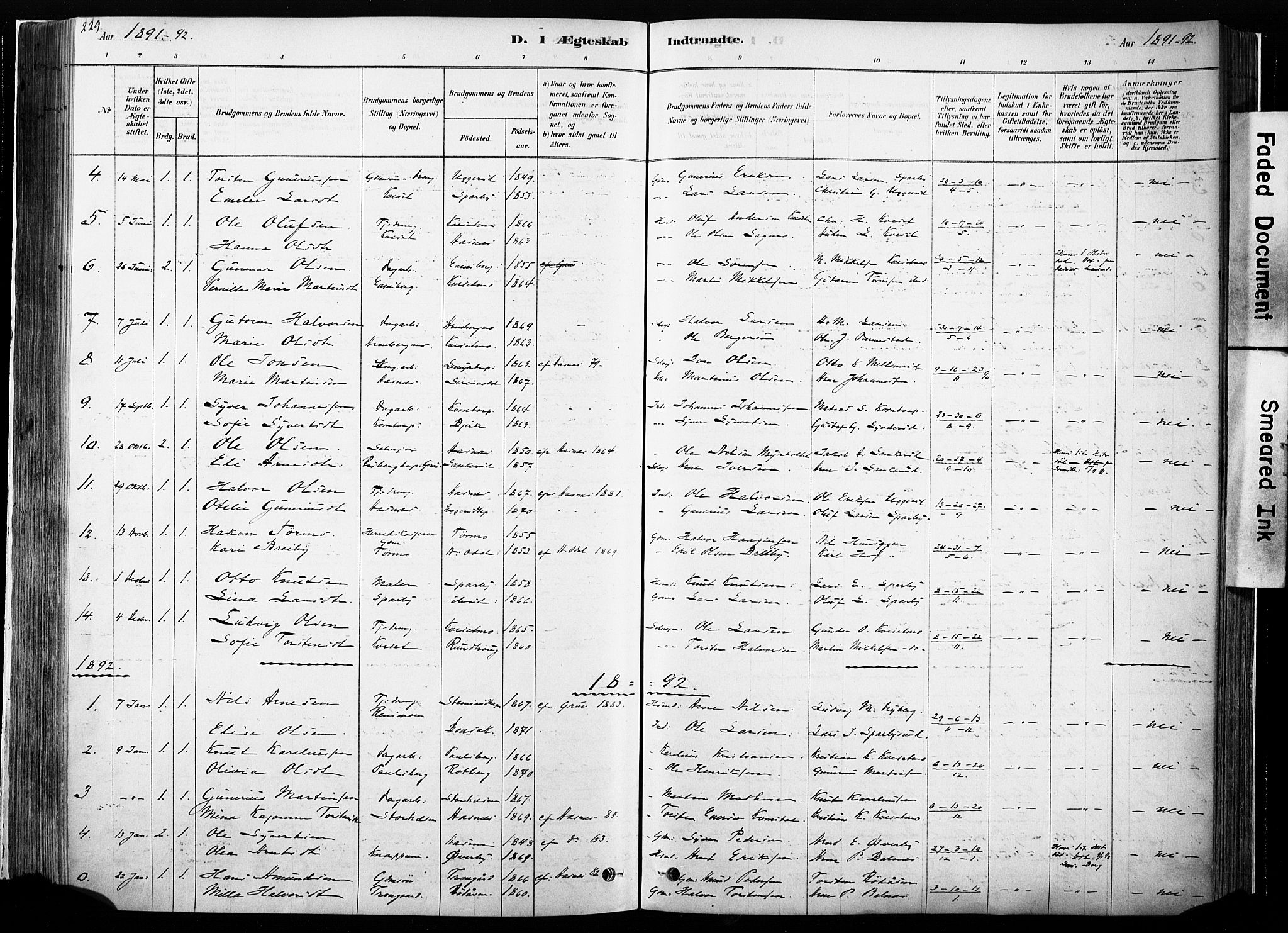 Hof prestekontor, AV/SAH-PREST-038/H/Ha/Haa/L0010: Parish register (official) no. 10, 1878-1909, p. 229