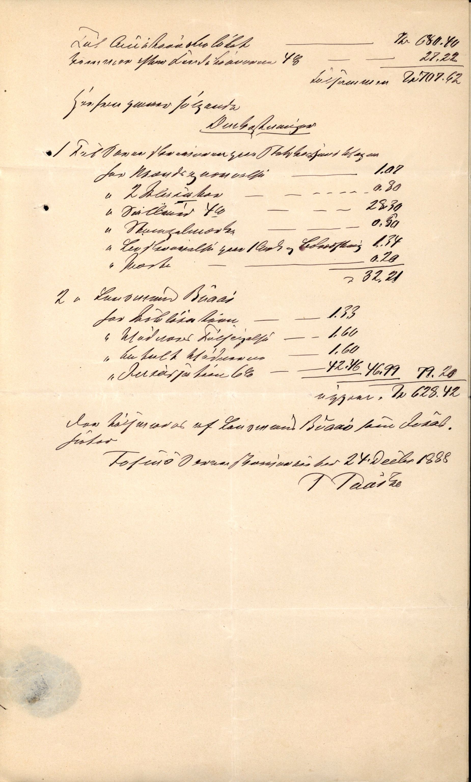 Pa 63 - Østlandske skibsassuranceforening, VEMU/A-1079/G/Ga/L0022/0004: Havaridokumenter / Try, Tre Brødre, Vidar, Elisa, Dagny, 1888, p. 45