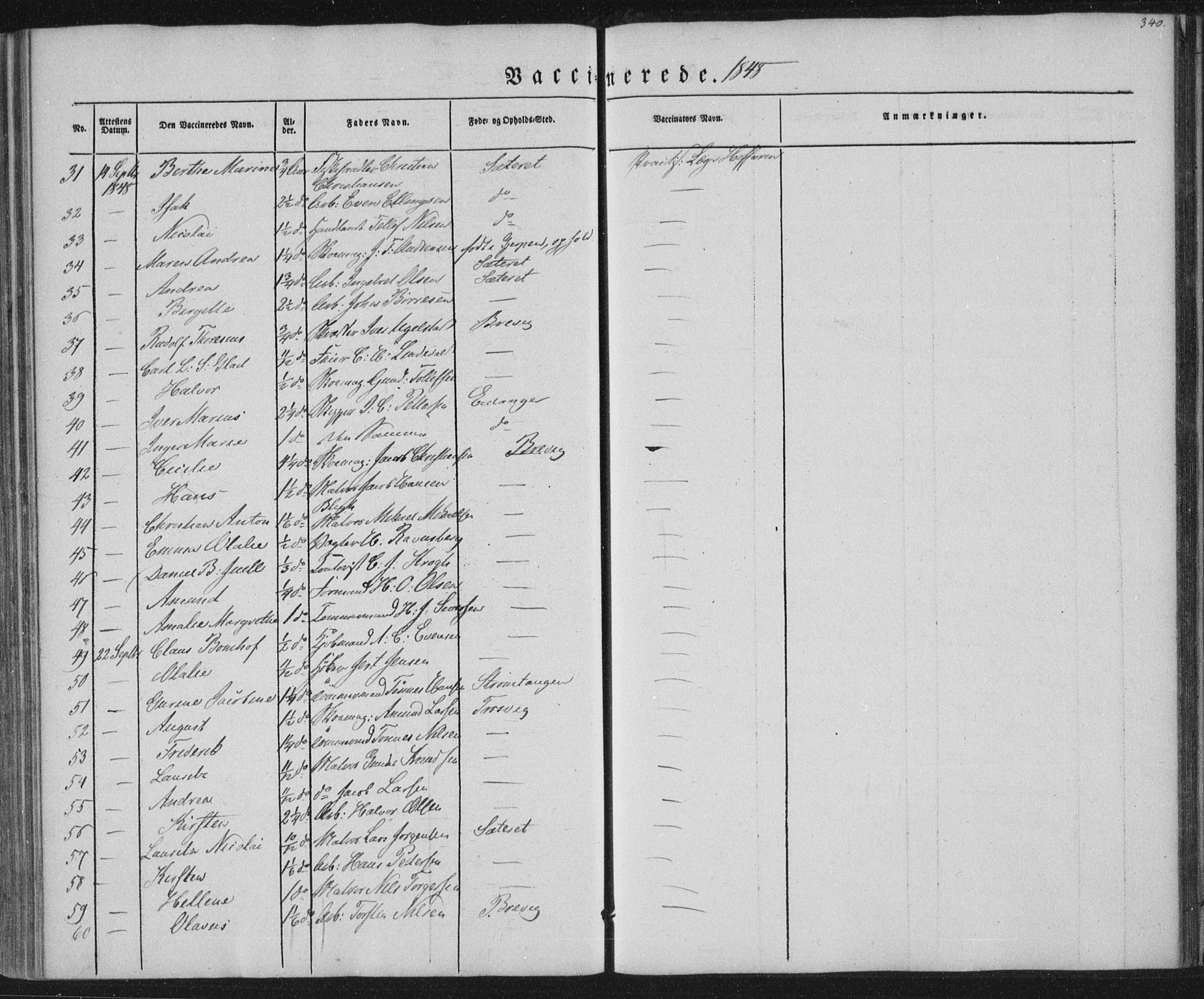 Brevik kirkebøker, SAKO/A-255/F/Fa/L0005: Parish register (official) no. 5, 1847-1865, p. 340