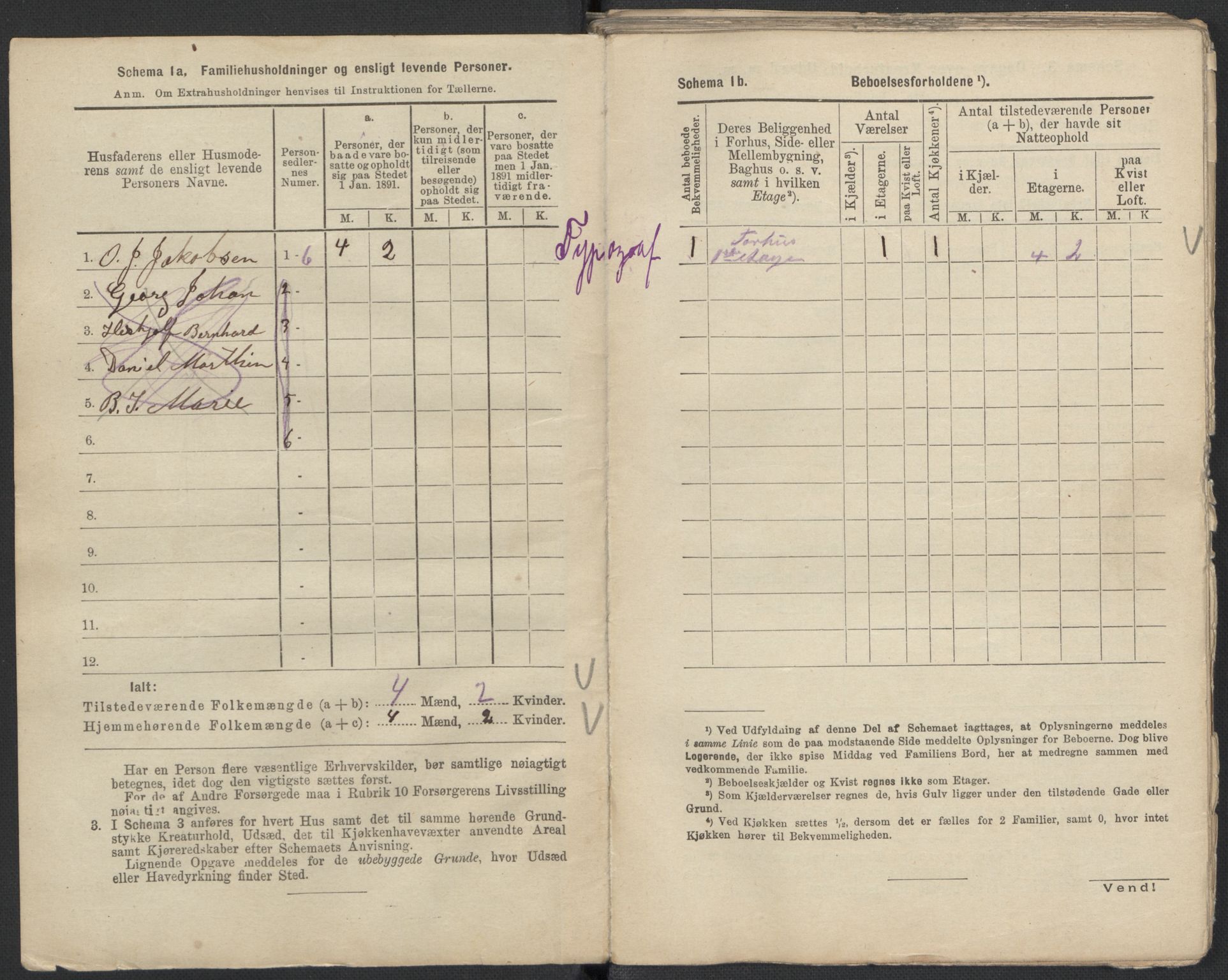 RA, 1891 Census for 1301 Bergen, 1891, p. 7049