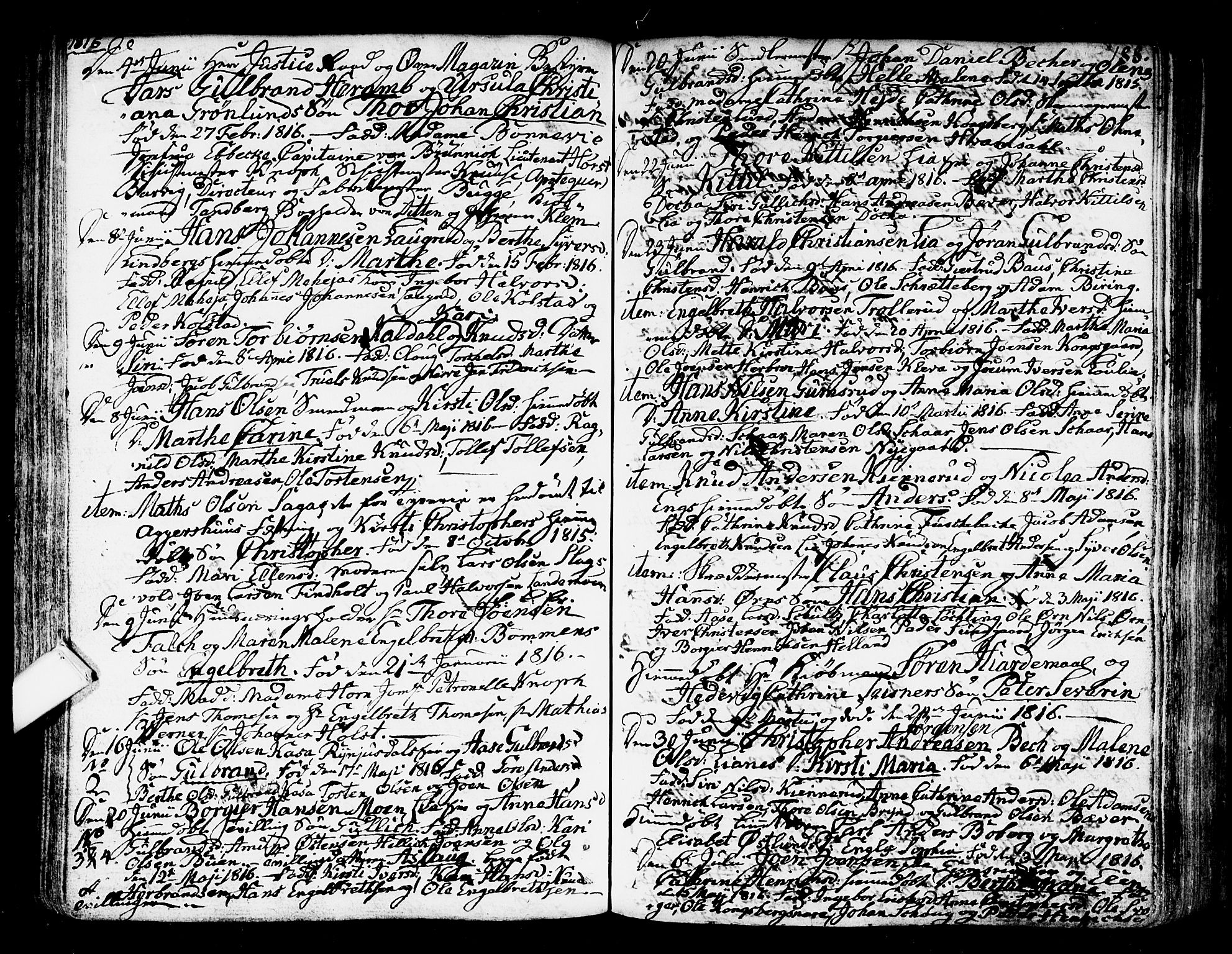 Kongsberg kirkebøker, AV/SAKO-A-22/F/Fa/L0007: Parish register (official) no. I 7, 1795-1816, p. 188