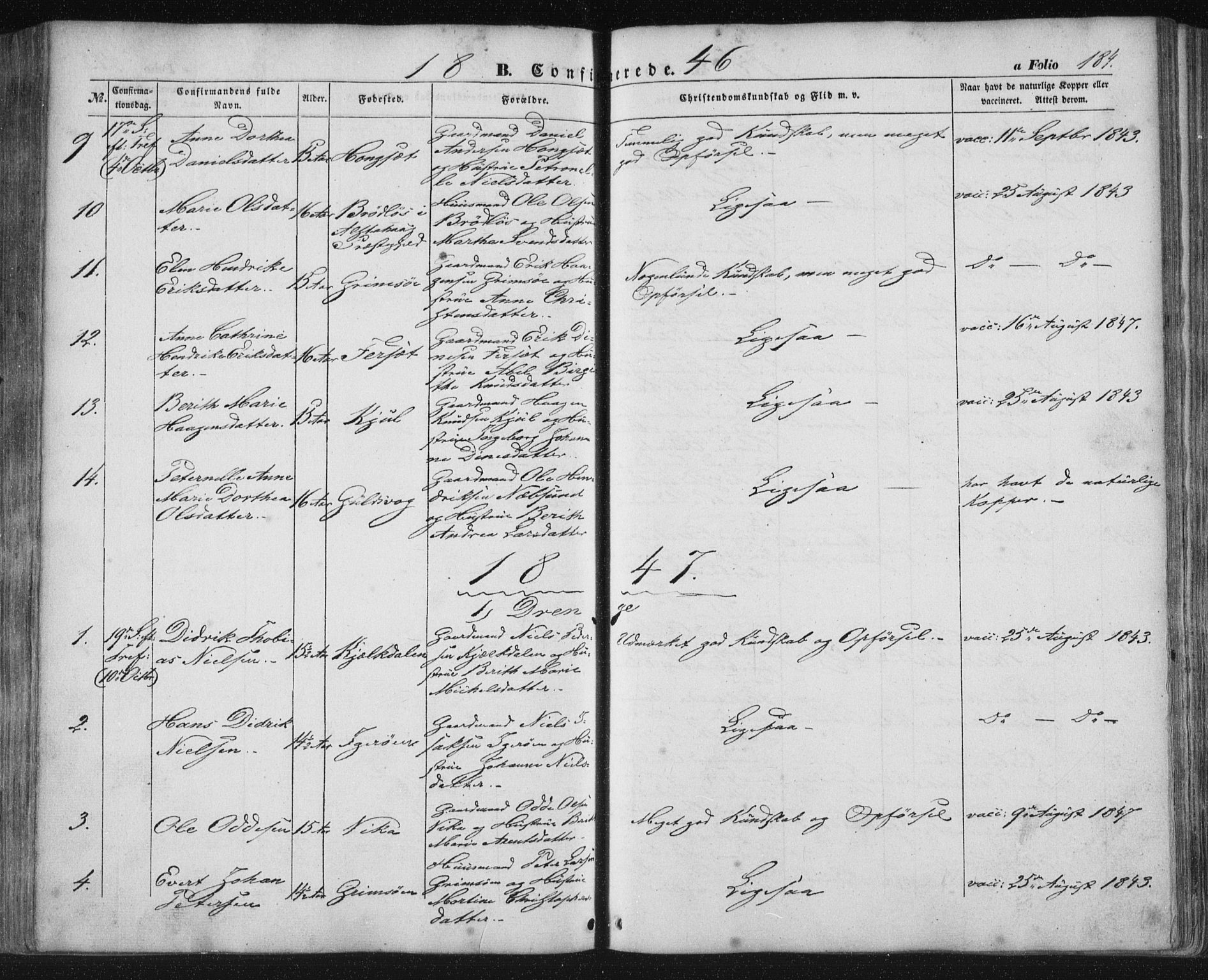 Ministerialprotokoller, klokkerbøker og fødselsregistre - Nordland, AV/SAT-A-1459/816/L0240: Parish register (official) no. 816A06, 1846-1870, p. 184