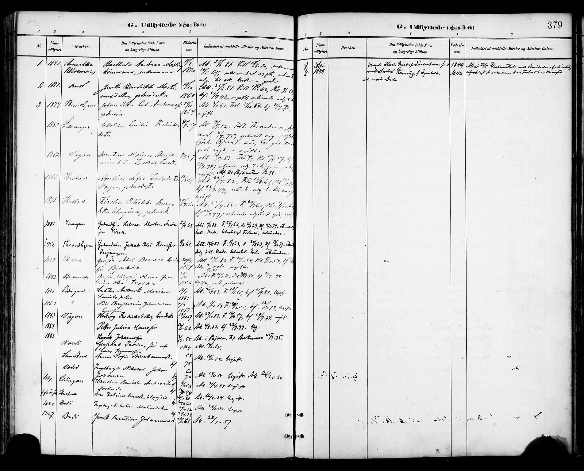 Ministerialprotokoller, klokkerbøker og fødselsregistre - Nordland, SAT/A-1459/866/L0938: Parish register (official) no. 866A01, 1879-1893, p. 379