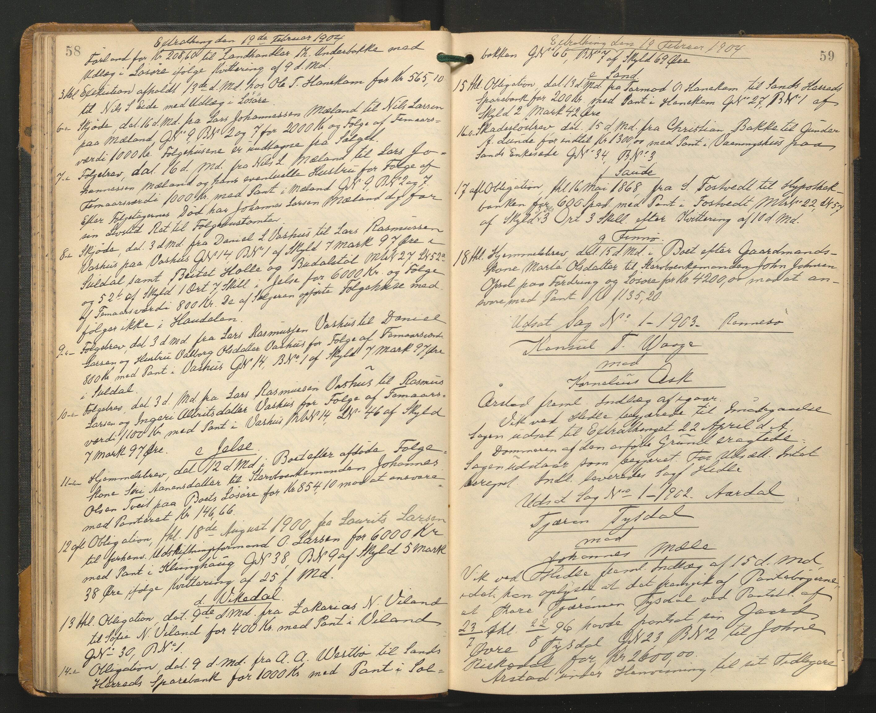 Ryfylke tingrett, AV/SAST-A-100055/001/I/IB/IB0/L0021: Tingbok, Ryfylke, 1903-1906, p. 58-59