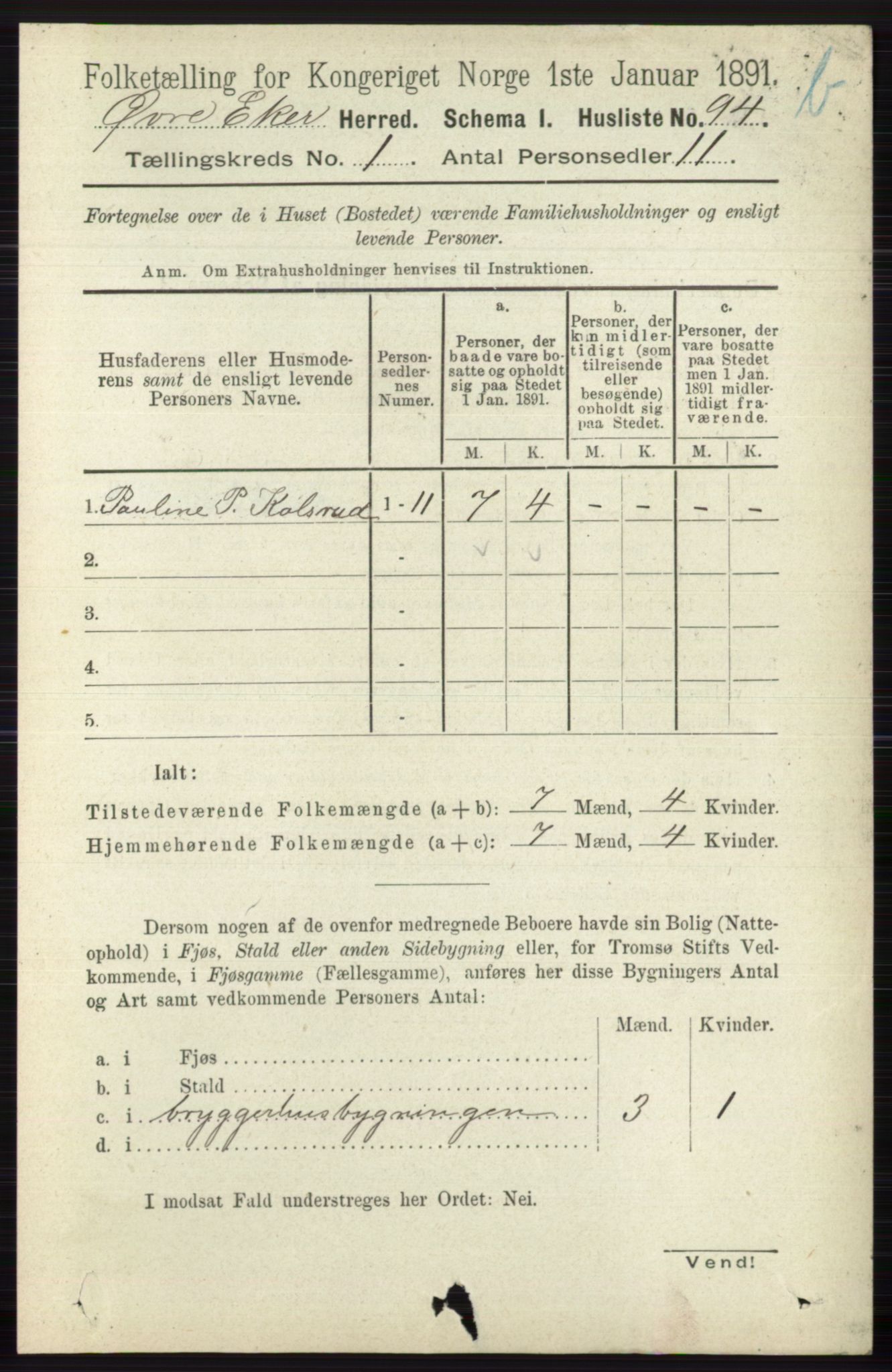 RA, 1891 census for 0624 Øvre Eiker, 1891, p. 7821