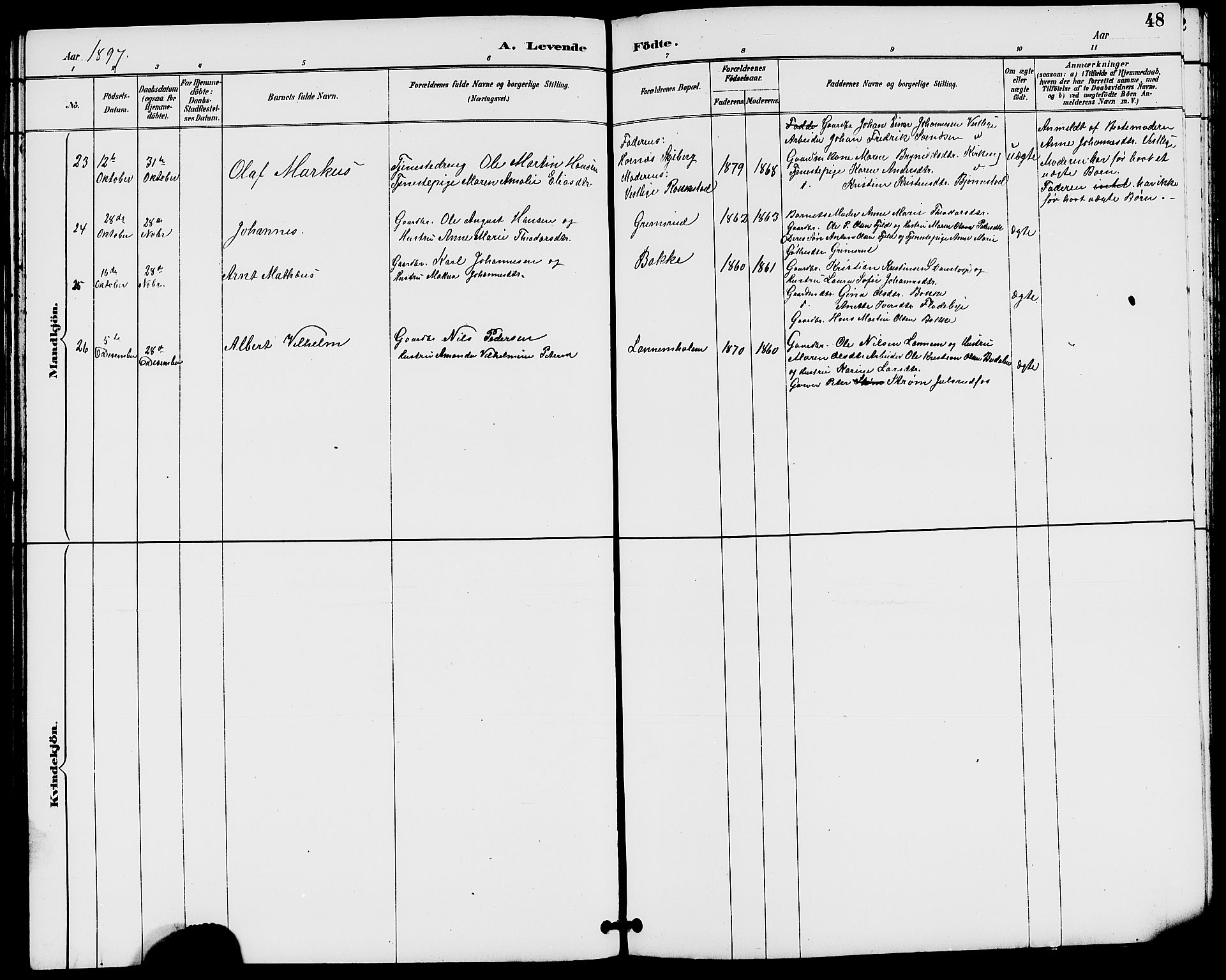 Rakkestad prestekontor Kirkebøker, AV/SAO-A-2008/G/Gb/L0001: Parish register (copy) no. II 1, 1887-1909, p. 48