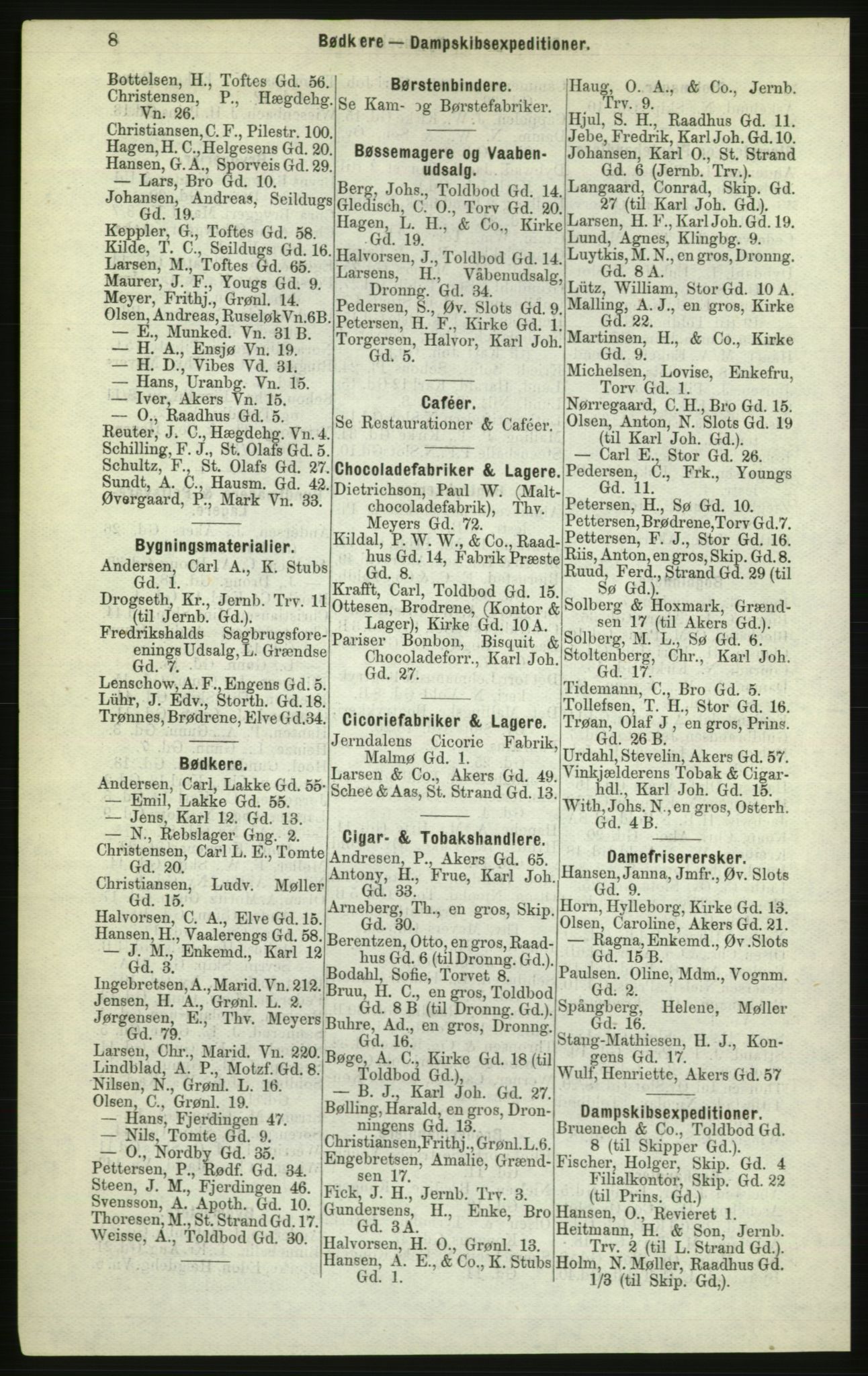 Kristiania/Oslo adressebok, PUBL/-, 1882, p. 8