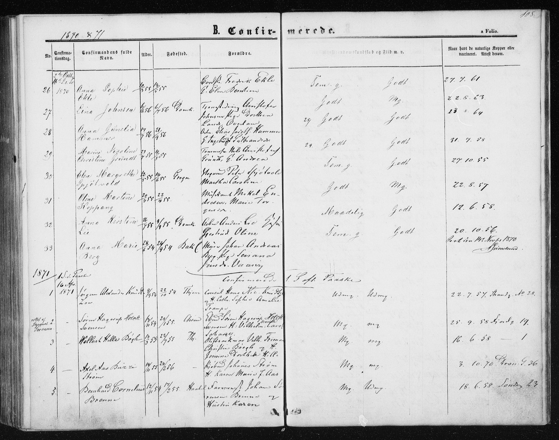 Ministerialprotokoller, klokkerbøker og fødselsregistre - Sør-Trøndelag, SAT/A-1456/602/L0114: Parish register (official) no. 602A12, 1856-1872, p. 108