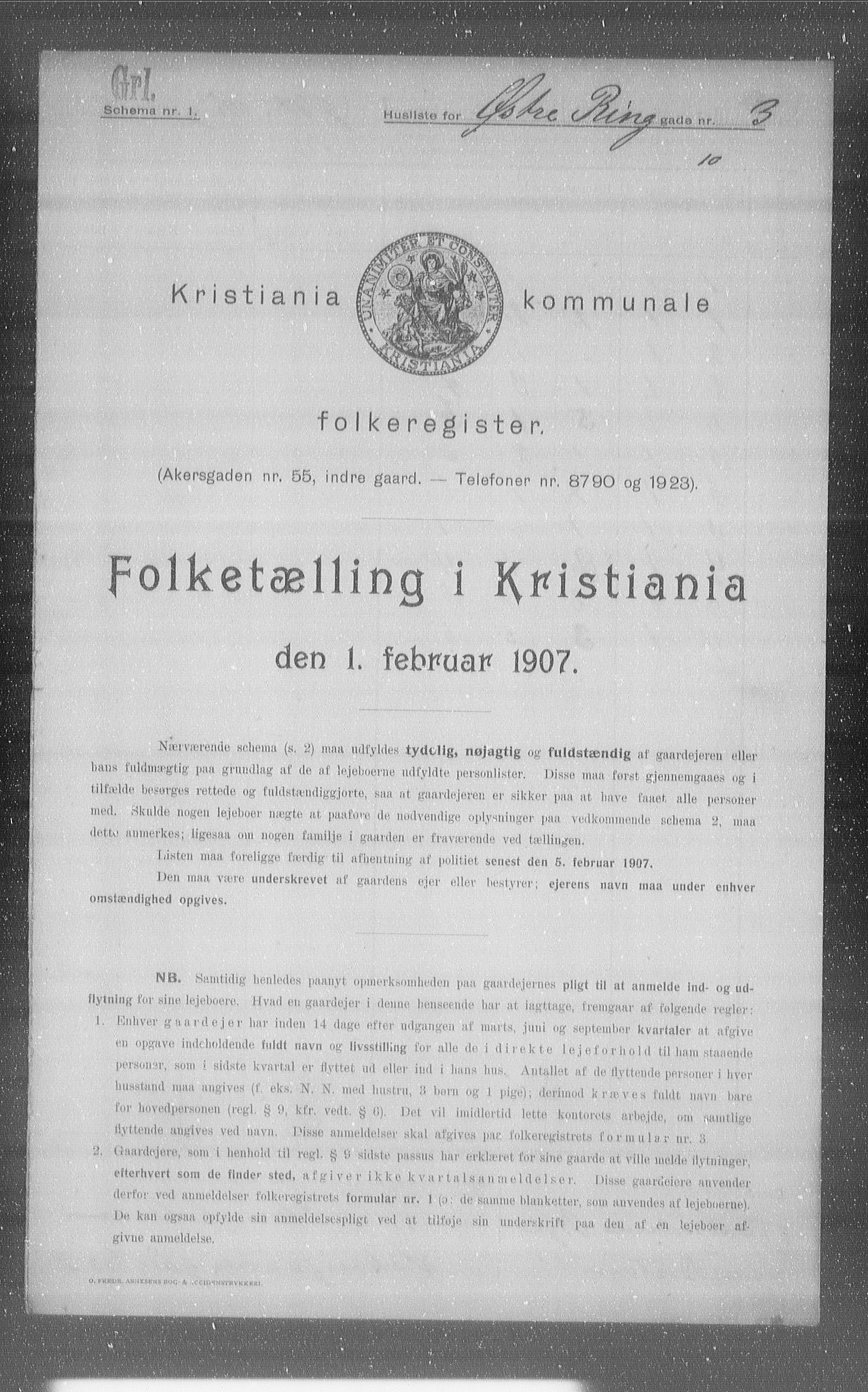 OBA, Municipal Census 1907 for Kristiania, 1907, p. 65777