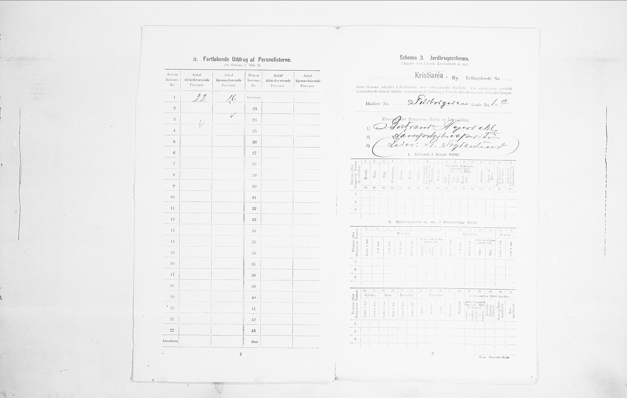 SAO, 1900 census for Kristiania, 1900, p. 101896