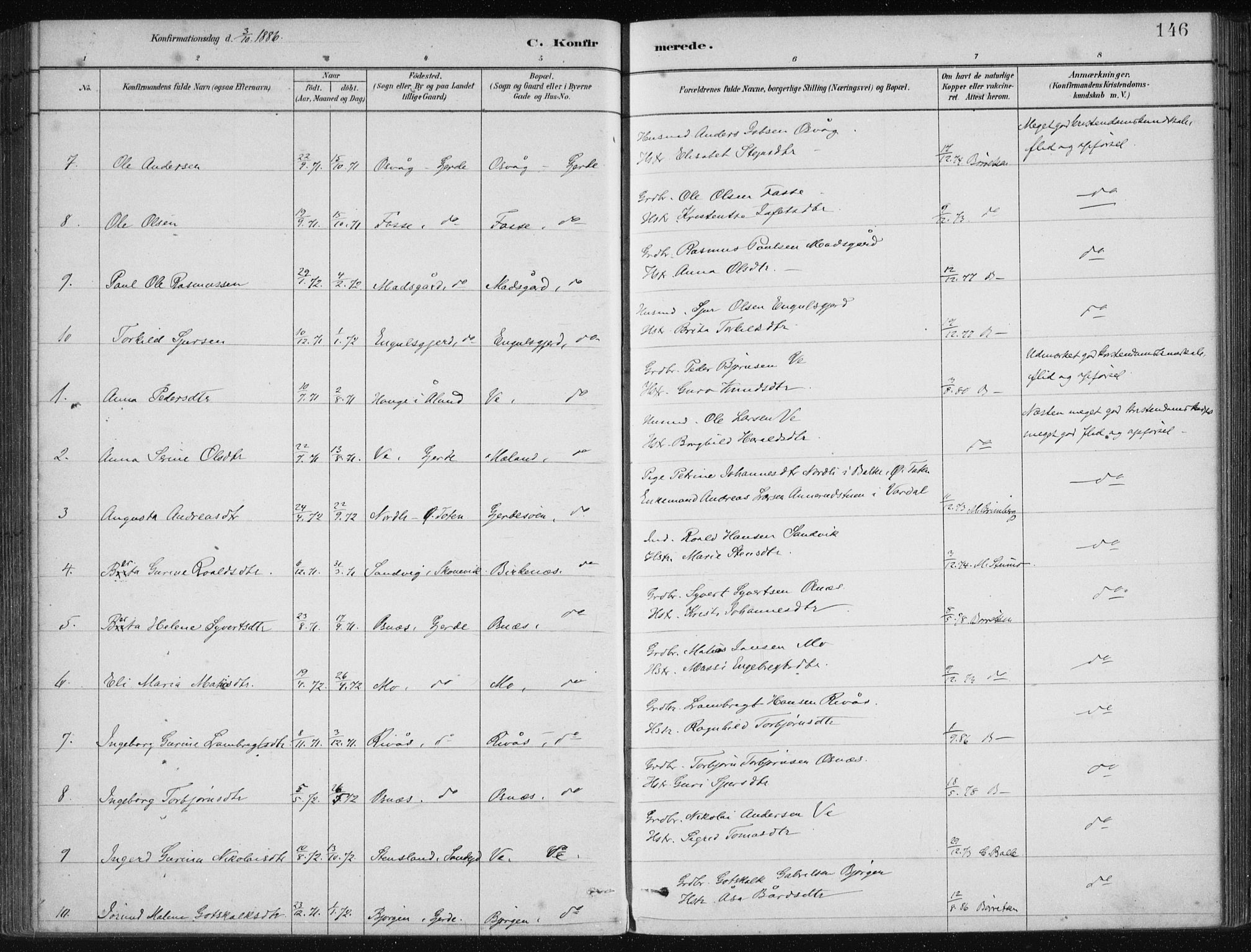 Etne sokneprestembete, AV/SAB-A-75001/H/Haa: Parish register (official) no. C  1, 1879-1919, p. 146