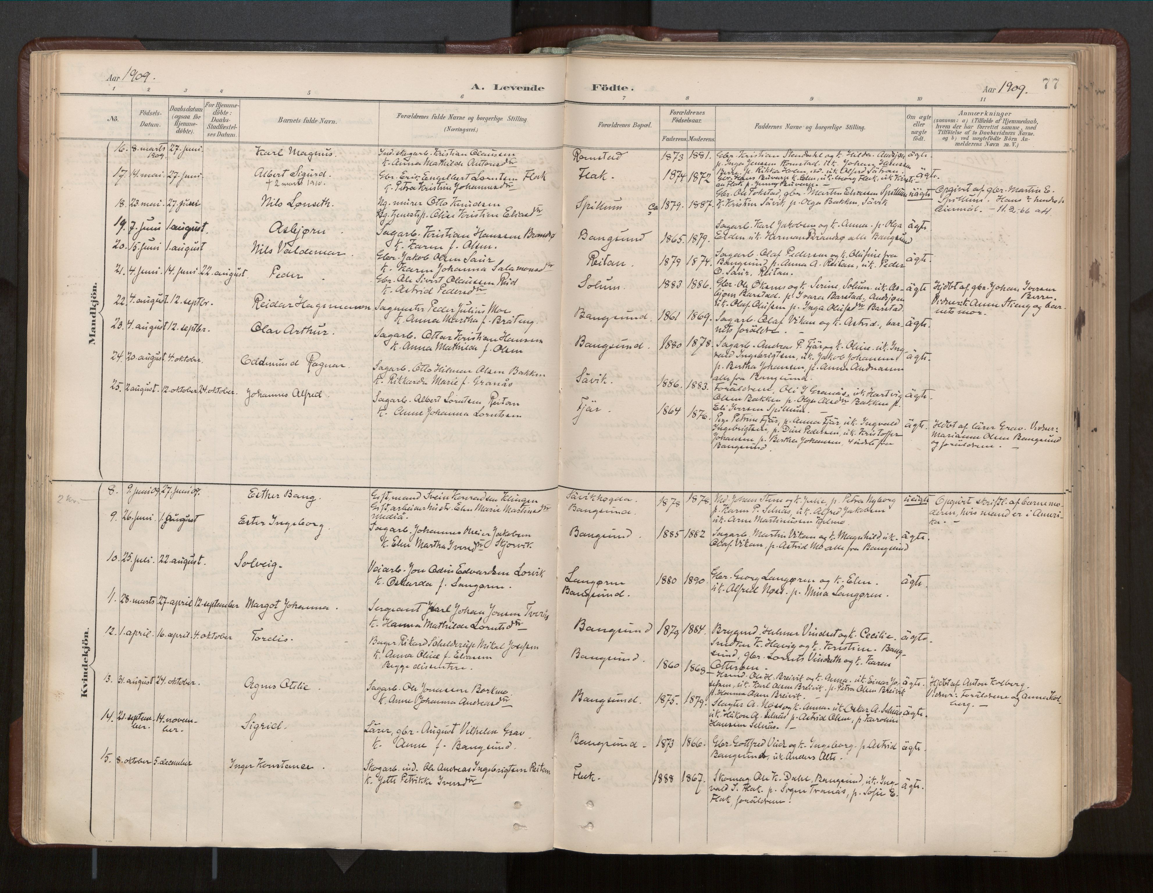 Ministerialprotokoller, klokkerbøker og fødselsregistre - Nord-Trøndelag, SAT/A-1458/770/L0589: Parish register (official) no. 770A03, 1887-1929, p. 77