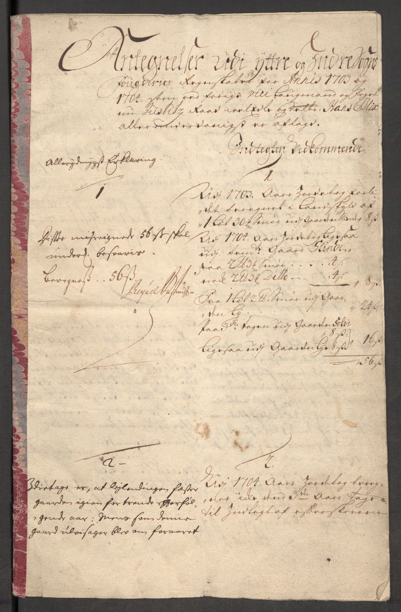 Rentekammeret inntil 1814, Reviderte regnskaper, Fogderegnskap, AV/RA-EA-4092/R52/L3313: Fogderegnskap Sogn, 1703-1704, p. 533