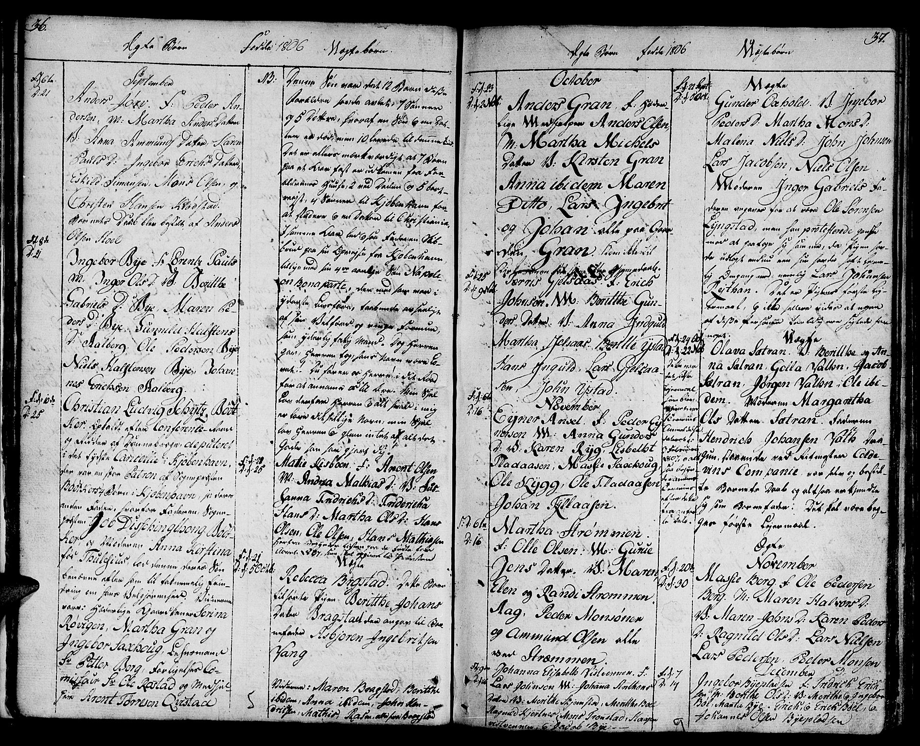 Ministerialprotokoller, klokkerbøker og fødselsregistre - Nord-Trøndelag, SAT/A-1458/730/L0274: Parish register (official) no. 730A03, 1802-1816, p. 36-37