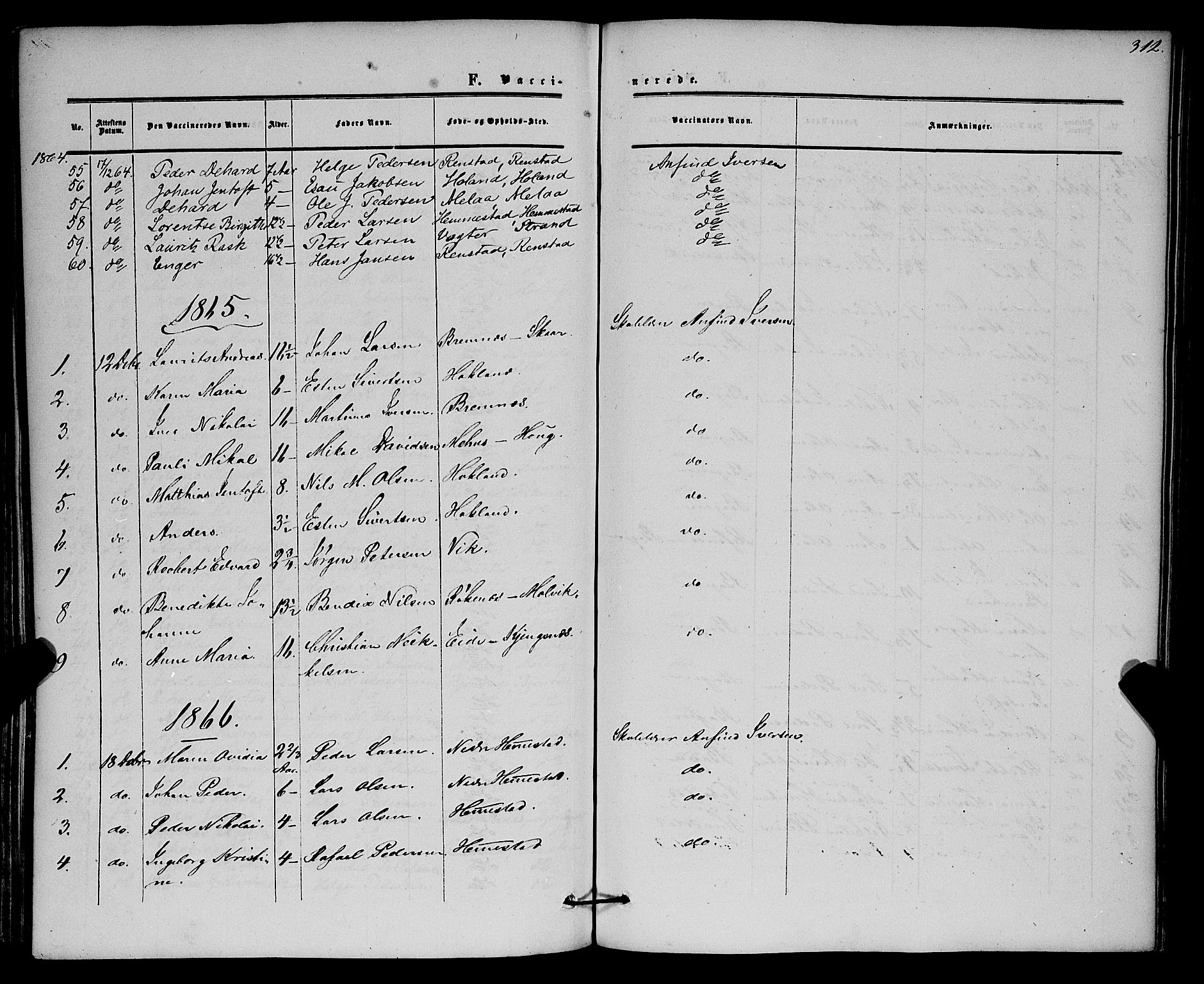 Kvæfjord sokneprestkontor, AV/SATØ-S-1323/G/Ga/Gaa/L0004kirke: Parish register (official) no. 4, 1857-1877, p. 312