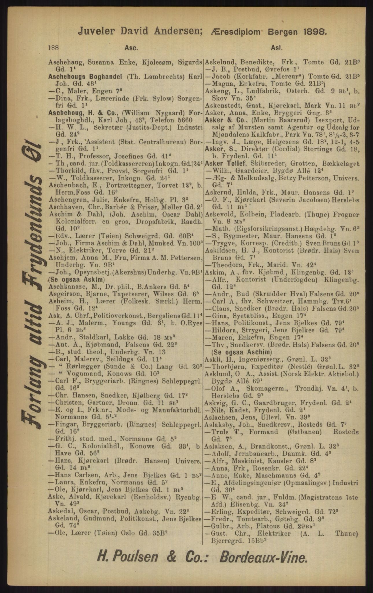 Kristiania/Oslo adressebok, PUBL/-, 1902, p. 188