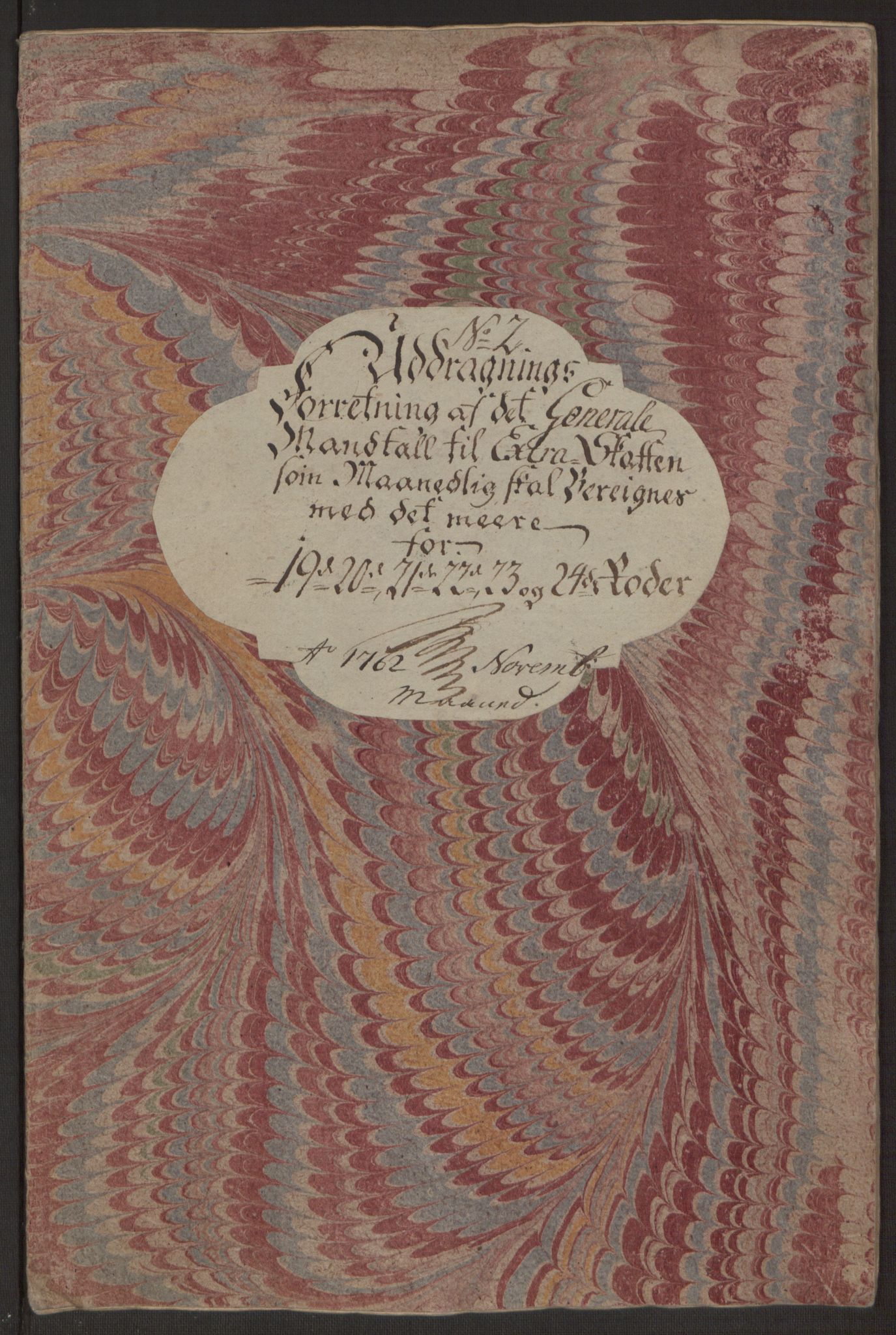 Rentekammeret inntil 1814, Reviderte regnskaper, Byregnskaper, AV/RA-EA-4066/R/Rp/L0365/0001: [P20] Kontribusjonsregnskap / Ekstraskatt, 1762, p. 226