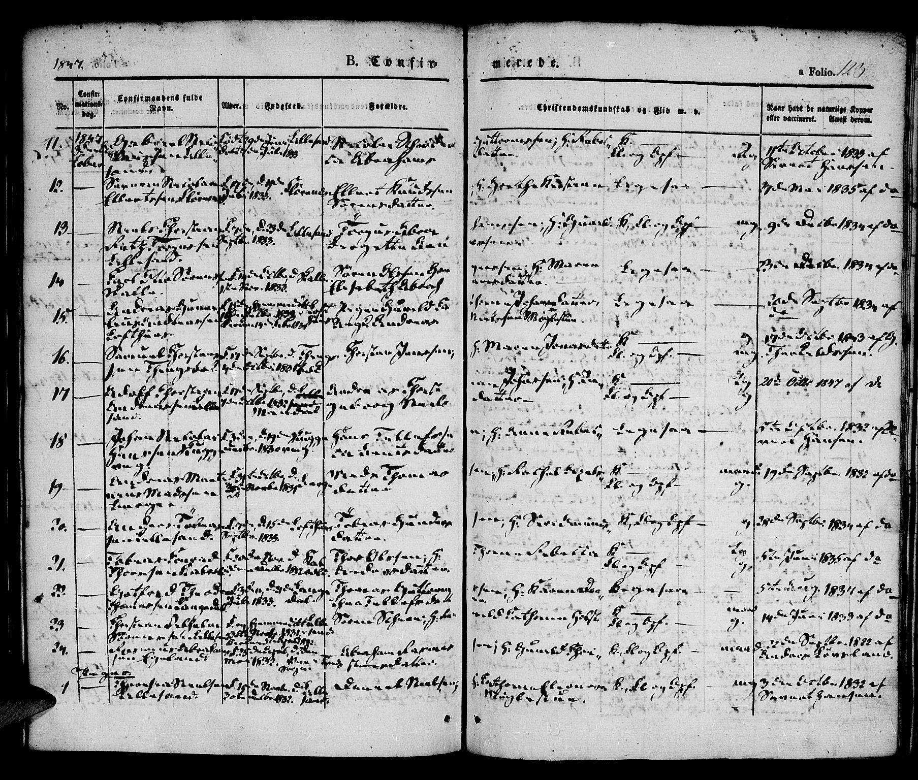 Vestre Moland sokneprestkontor, AV/SAK-1111-0046/F/Fa/Fab/L0005: Parish register (official) no. A 5, 1841-1849, p. 123