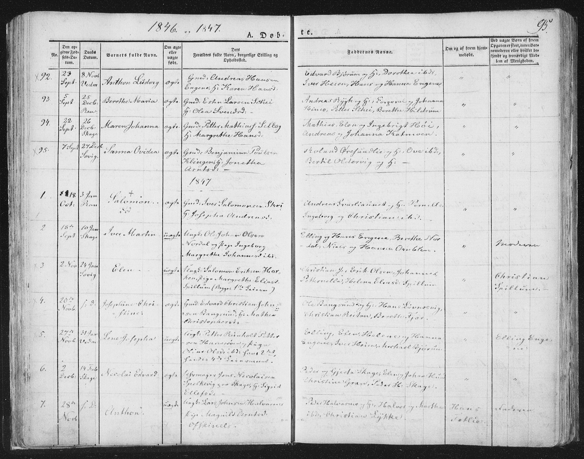 Ministerialprotokoller, klokkerbøker og fødselsregistre - Nord-Trøndelag, SAT/A-1458/764/L0551: Parish register (official) no. 764A07a, 1824-1864, p. 95